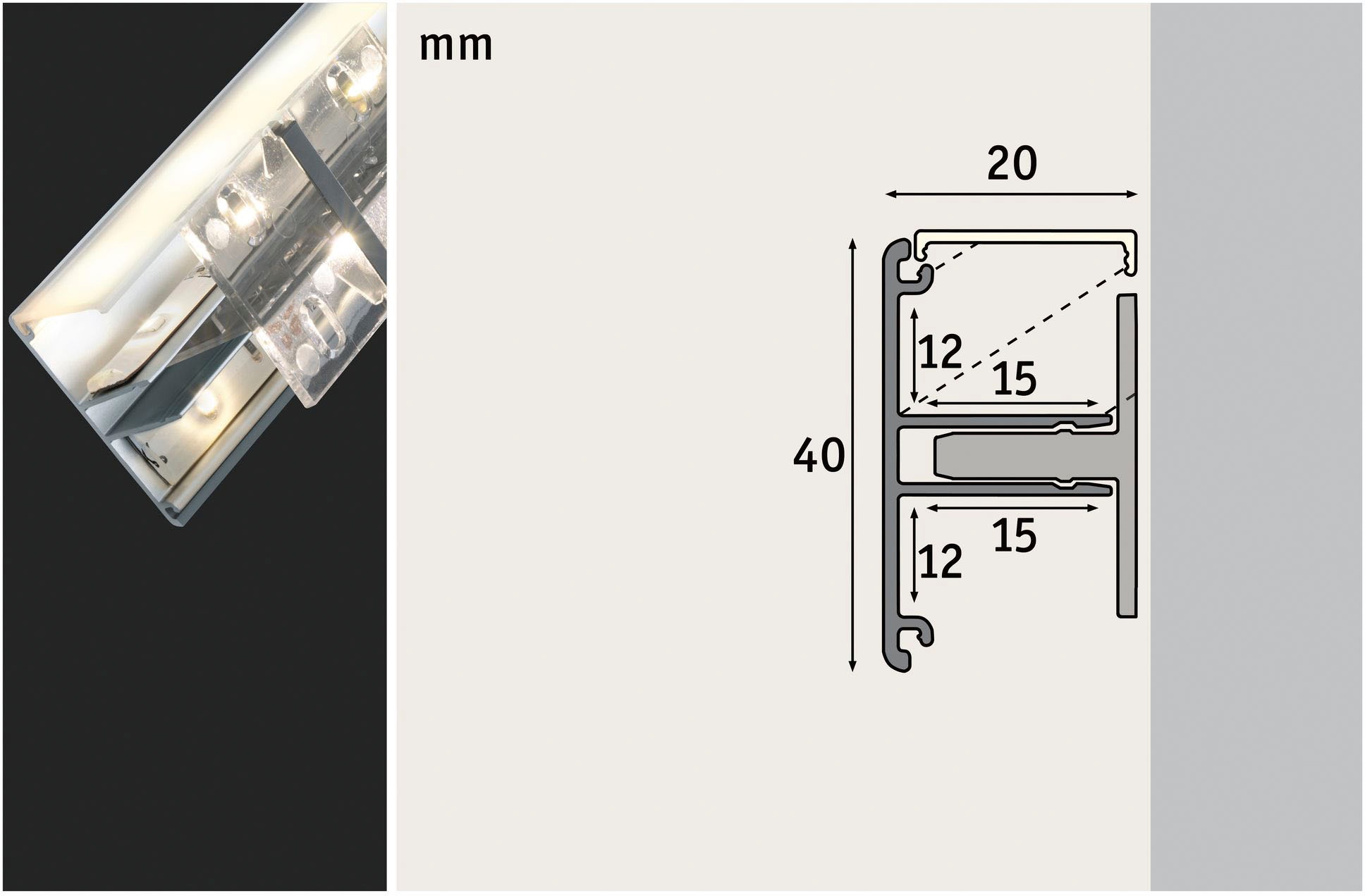 Paulmann LED-Streifen »Duo Profil Set 100 cm inkl. Clips und Diffusor«