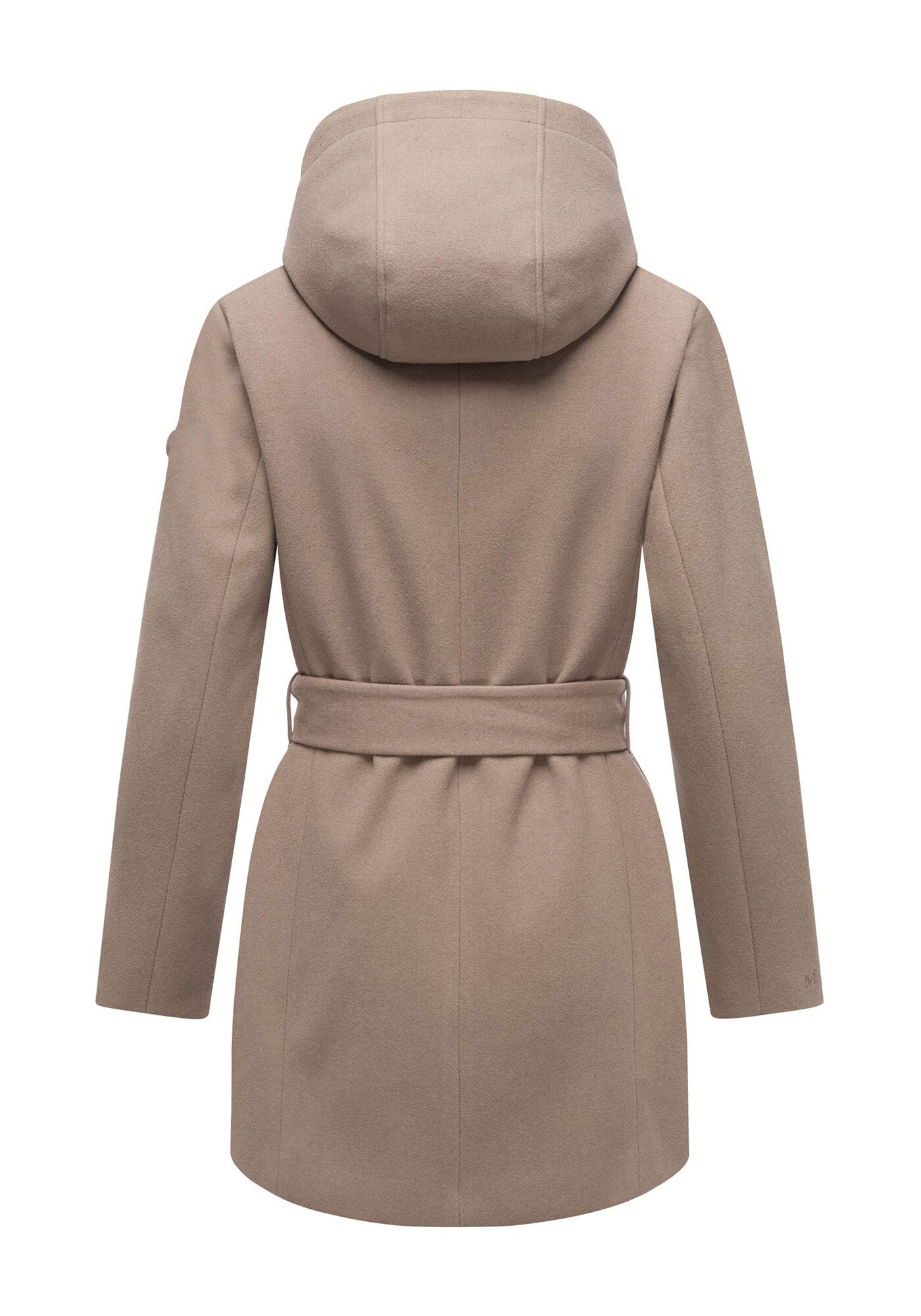 Marikoo Kurzmantel »Katalinaa«, Eleganter Wickel Mantel mit Taillengürtel und Oversized Hood Kapuze