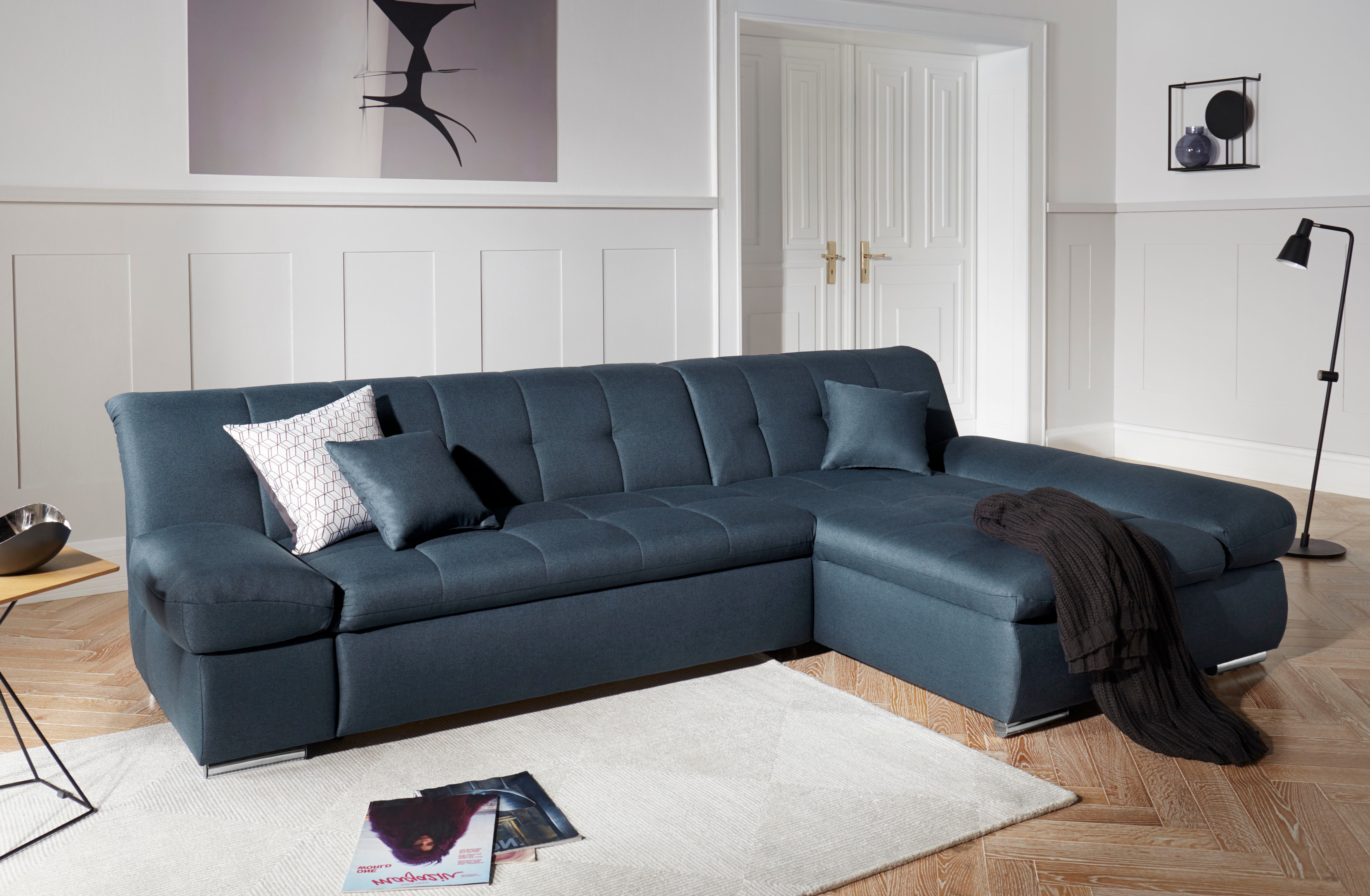 DOMO collection "MONA 297x173 cm, modern & komfortabel, optional mit Komfortfunktionen" whlw. mit Bettfunktion, L-Form