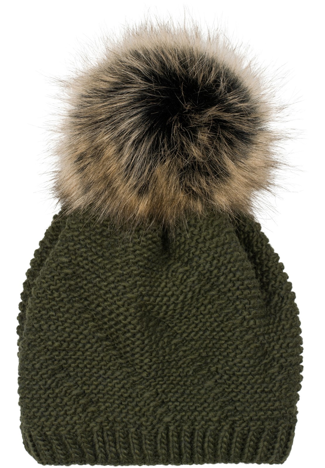 styleBREAKER Bommelmütze "Einfarbige Strick Bommelmütze mit Thermo-Fleece" 1 Stk.