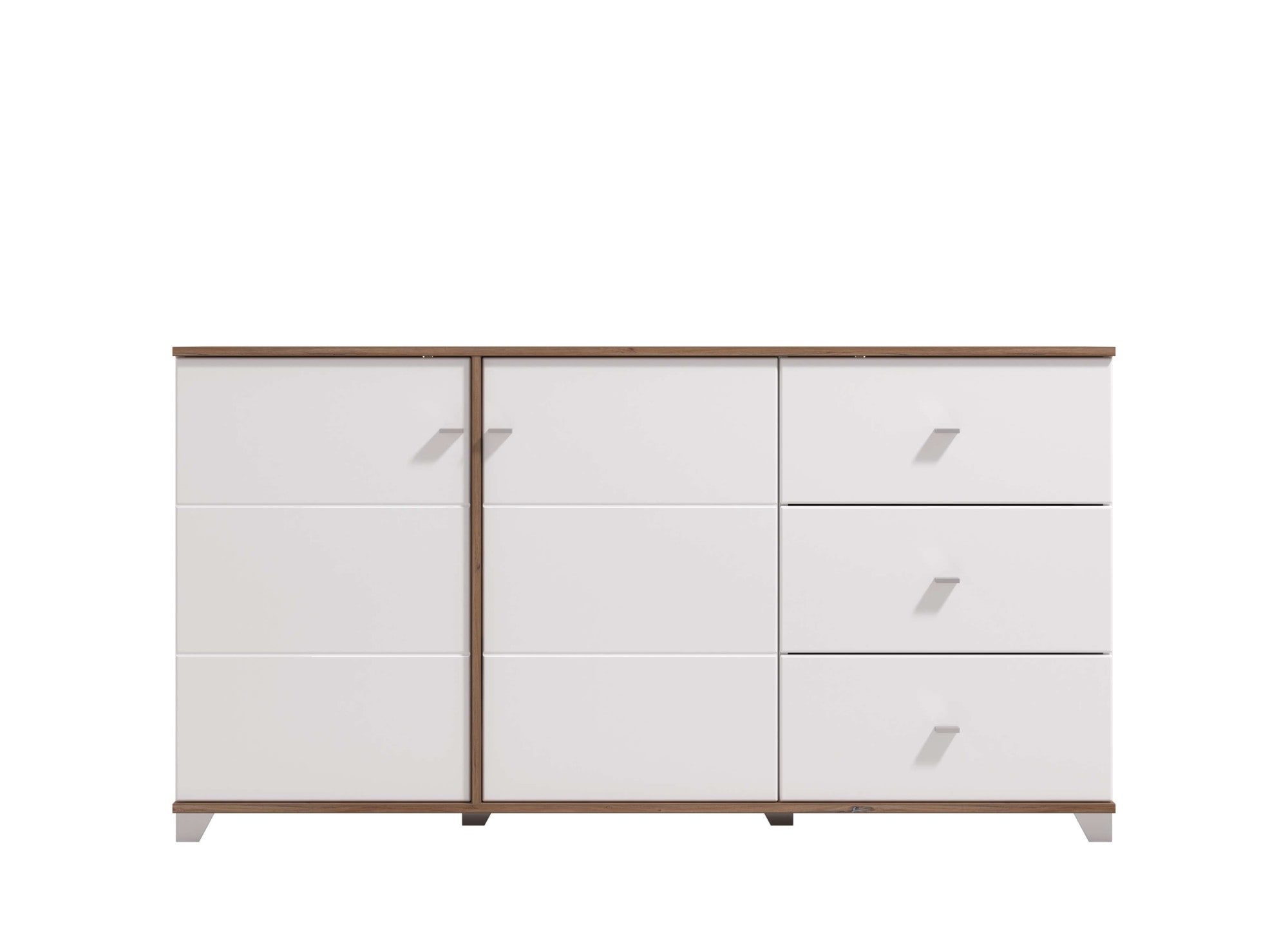 INOSIGN Kommode »Burgundy Sideboard, Schubladenschrank, mit viel Stauraum«, Hochglanzfronten und eine Innenausstattung in Flagstaff Eiche