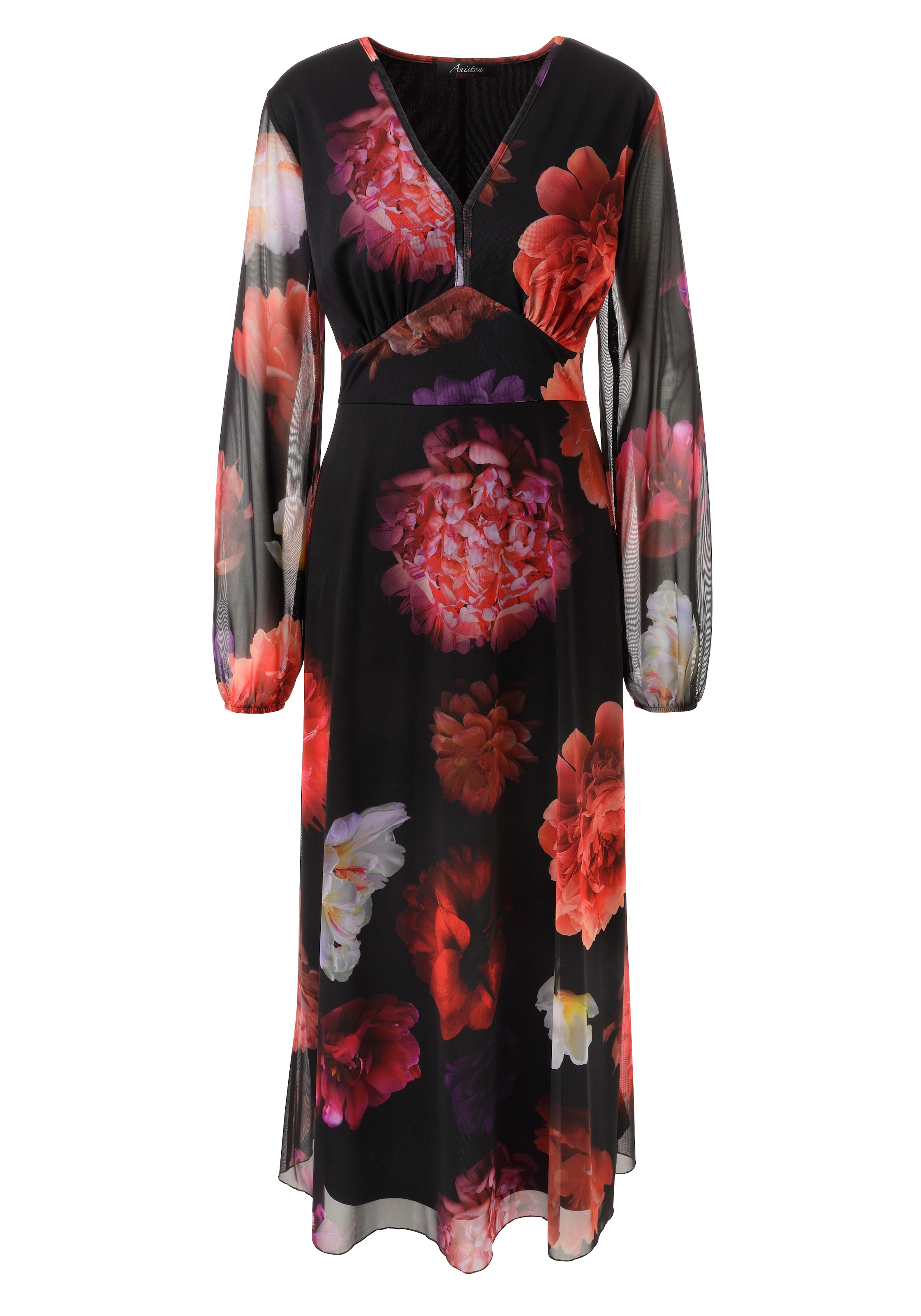 Aniston CASUAL Maxikleid, mit farbenfrohen, großflächigen Blüten bedruckt - NEUE KOLLEKTION