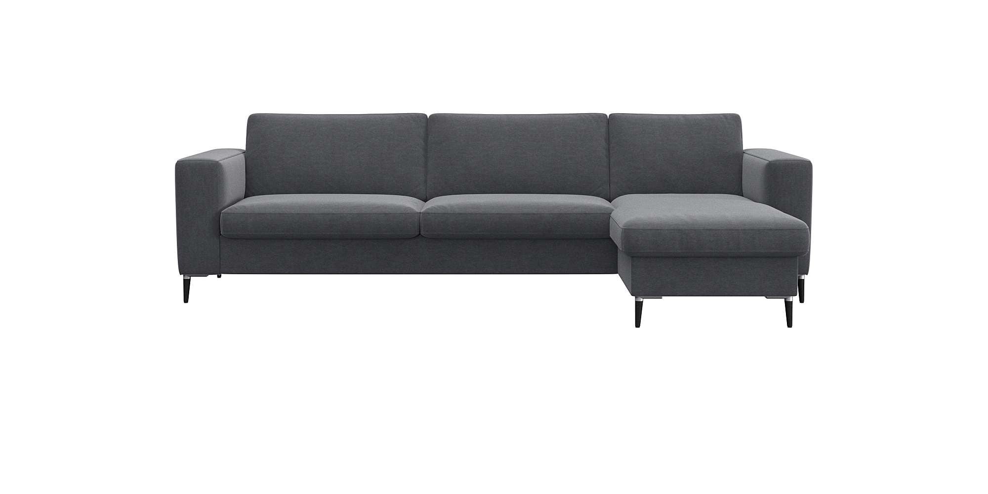 FLEXLUX Ecksofa "Fiore, superbequemer Sitzkomfort durch Kaltschaum im Sitz, L-Form" breite Armlehnen, Füße Alu+schwarz