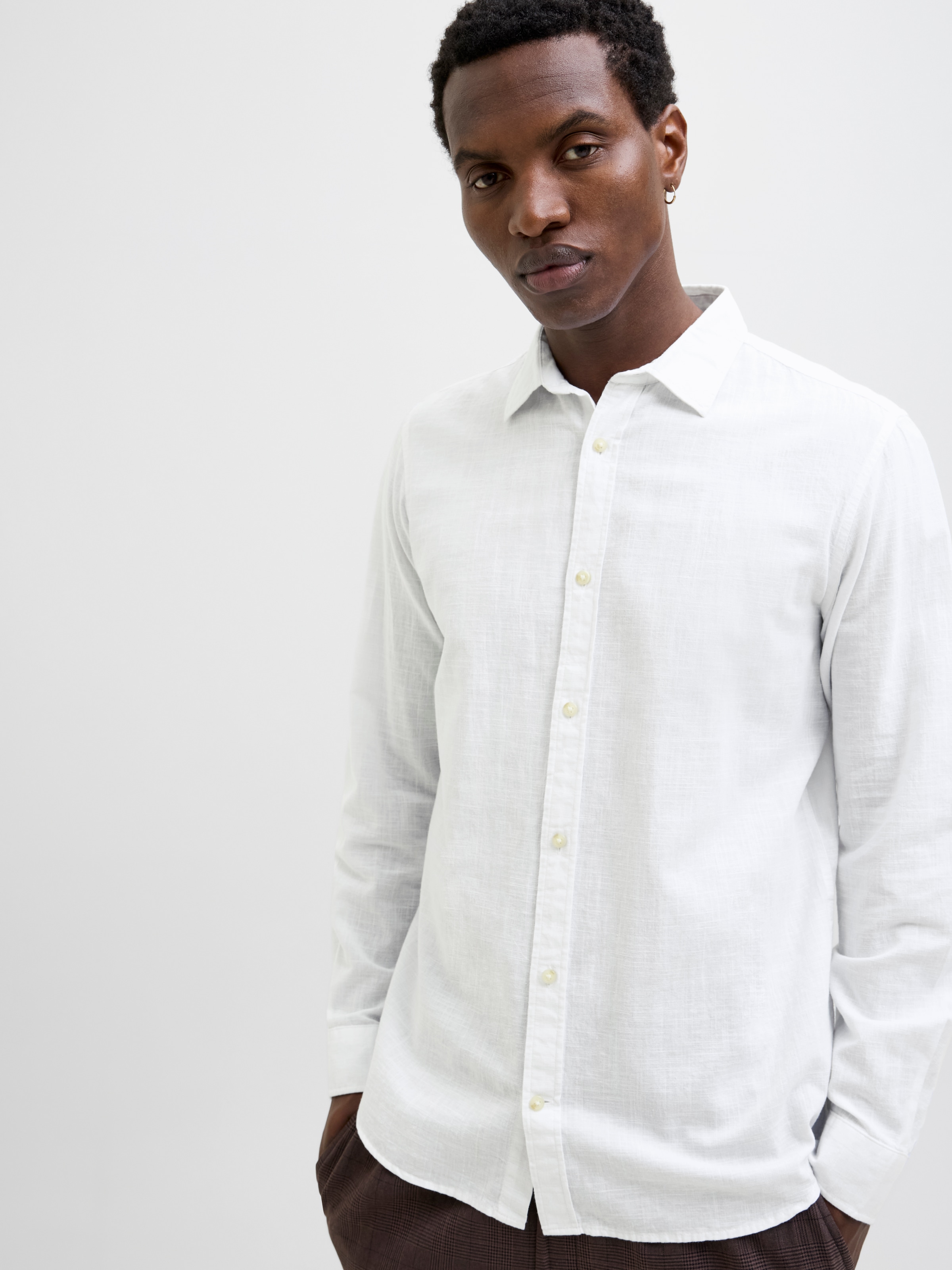 Jack & Jones JJESUMMER SHIRT LS SN Men Long Sleeve Shirt White 4