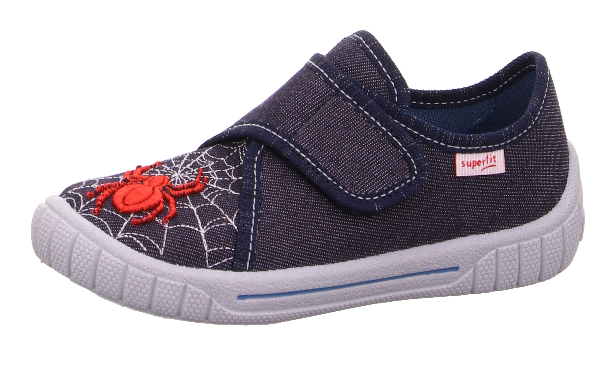 Superfit Hausschuh "BILL, WMS: mittel" Klettschuh mit coolem Motiv, Größenschablone zum Download