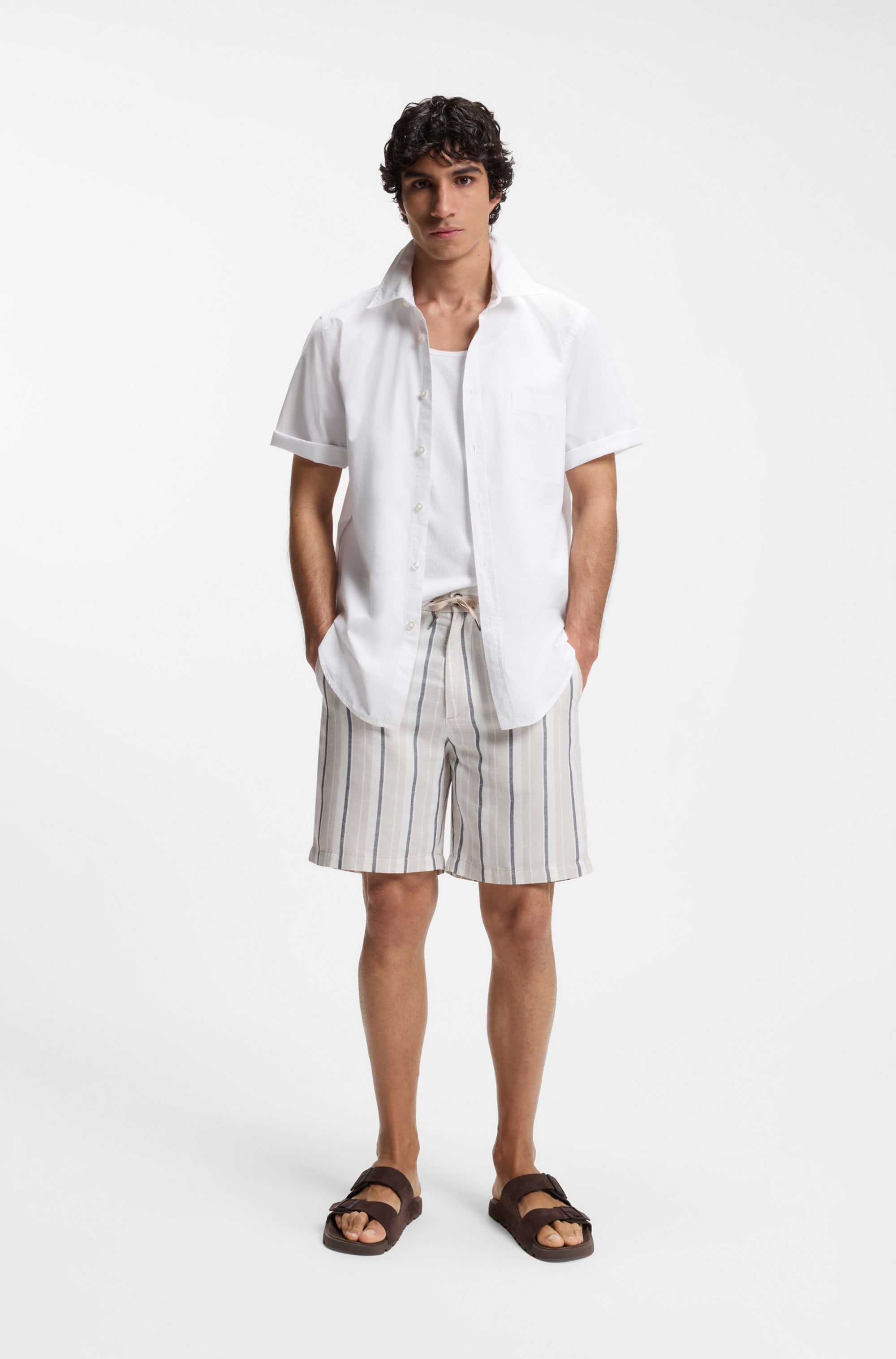 BOSS ORANGE Kurzarmhemd Regular Fit, Kentkragen, Kurzarm