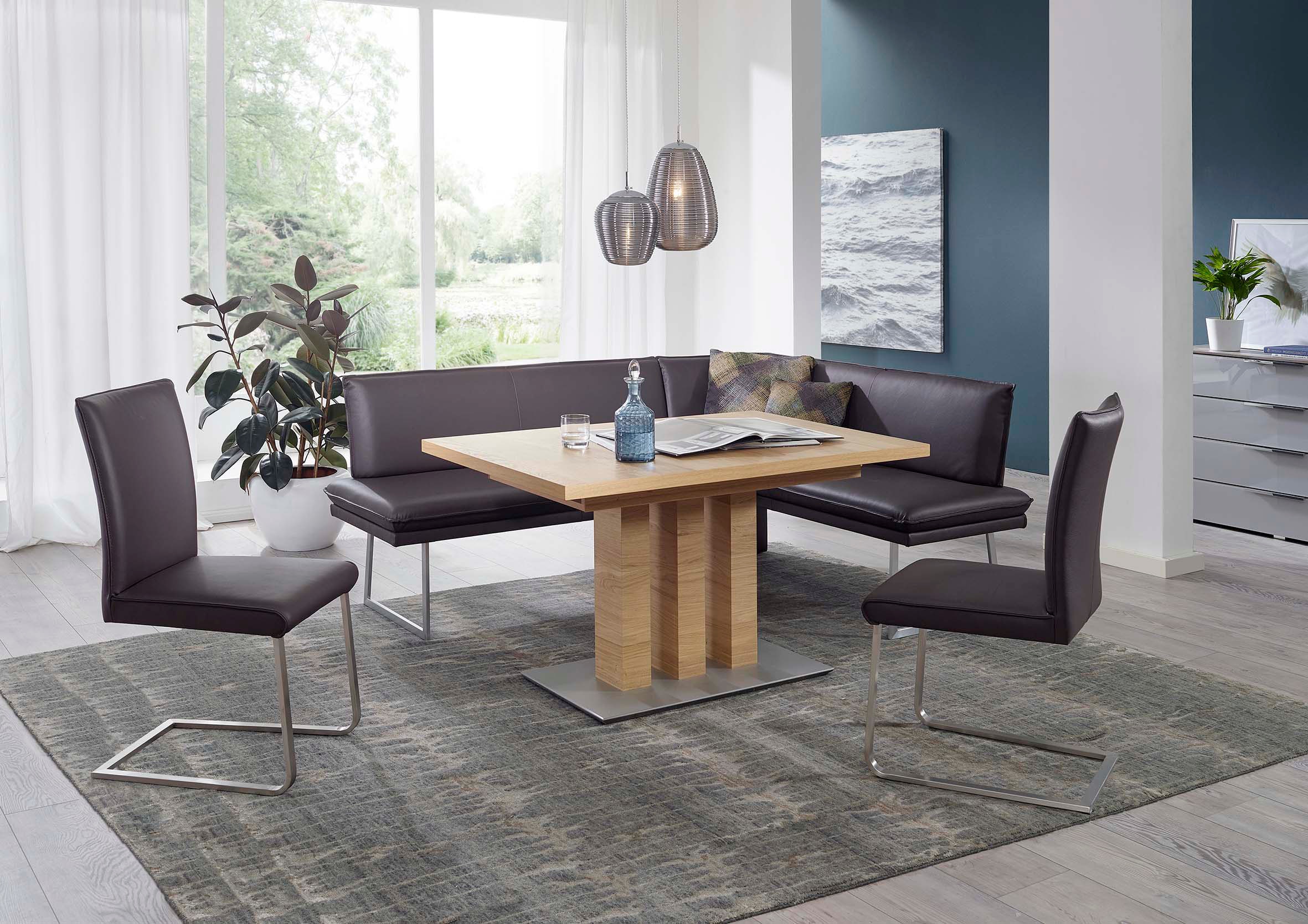 K+W Komfort & Wohnen Essgruppe "Santos III" 4 Stk. tlg. gepolsterte Eckbank günstig online kaufen