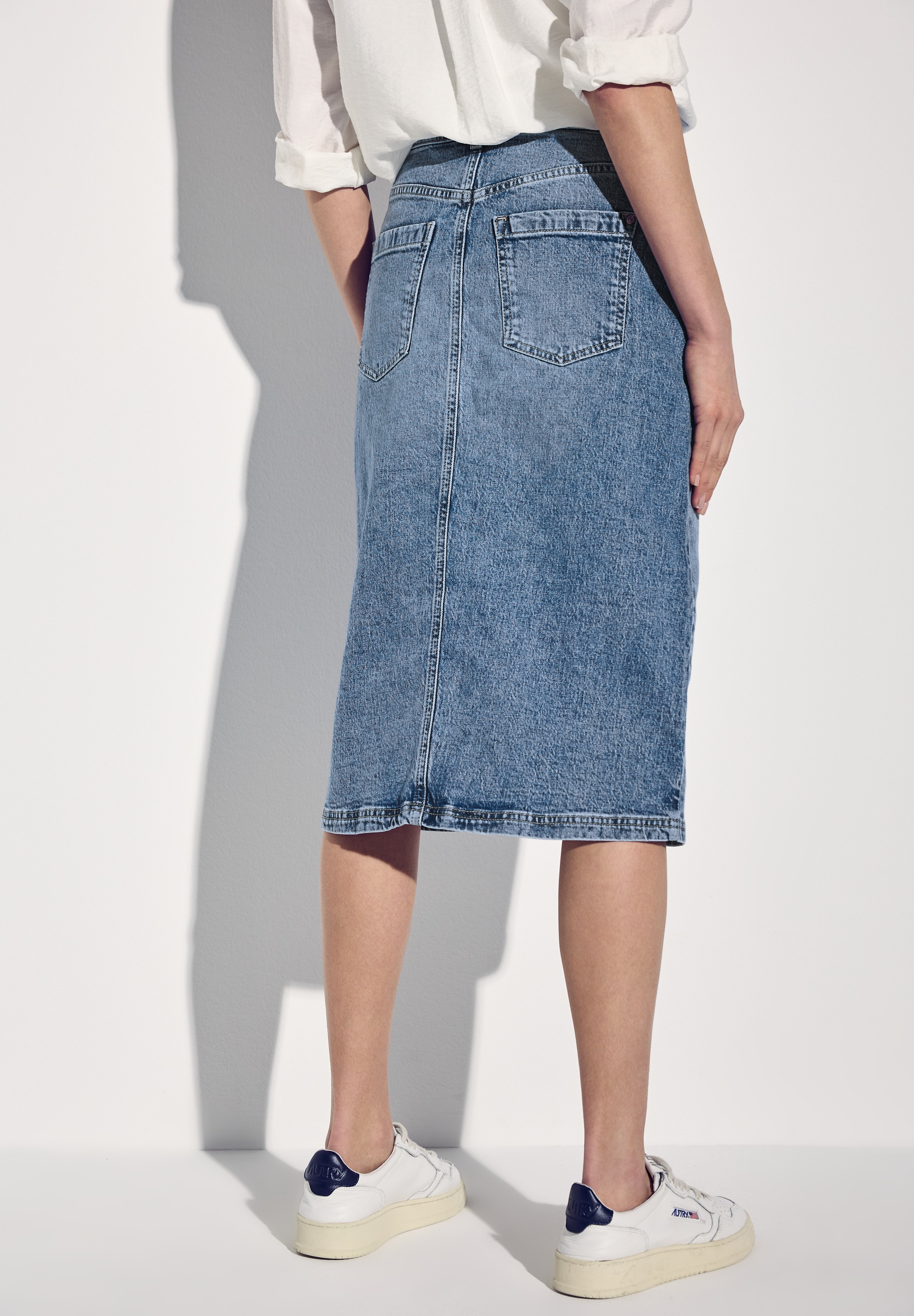 STREET ONE Jeansrock, mit Schlitz vorne günstig online kaufen
