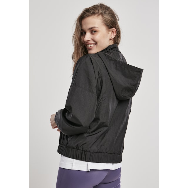 Black Friday URBAN CLASSICS Outdoorjacke »Frauen Ladies Oversized Shiny  Crinkle Nylon Jacket«, (1 St.), mit Kapuze | BAUR