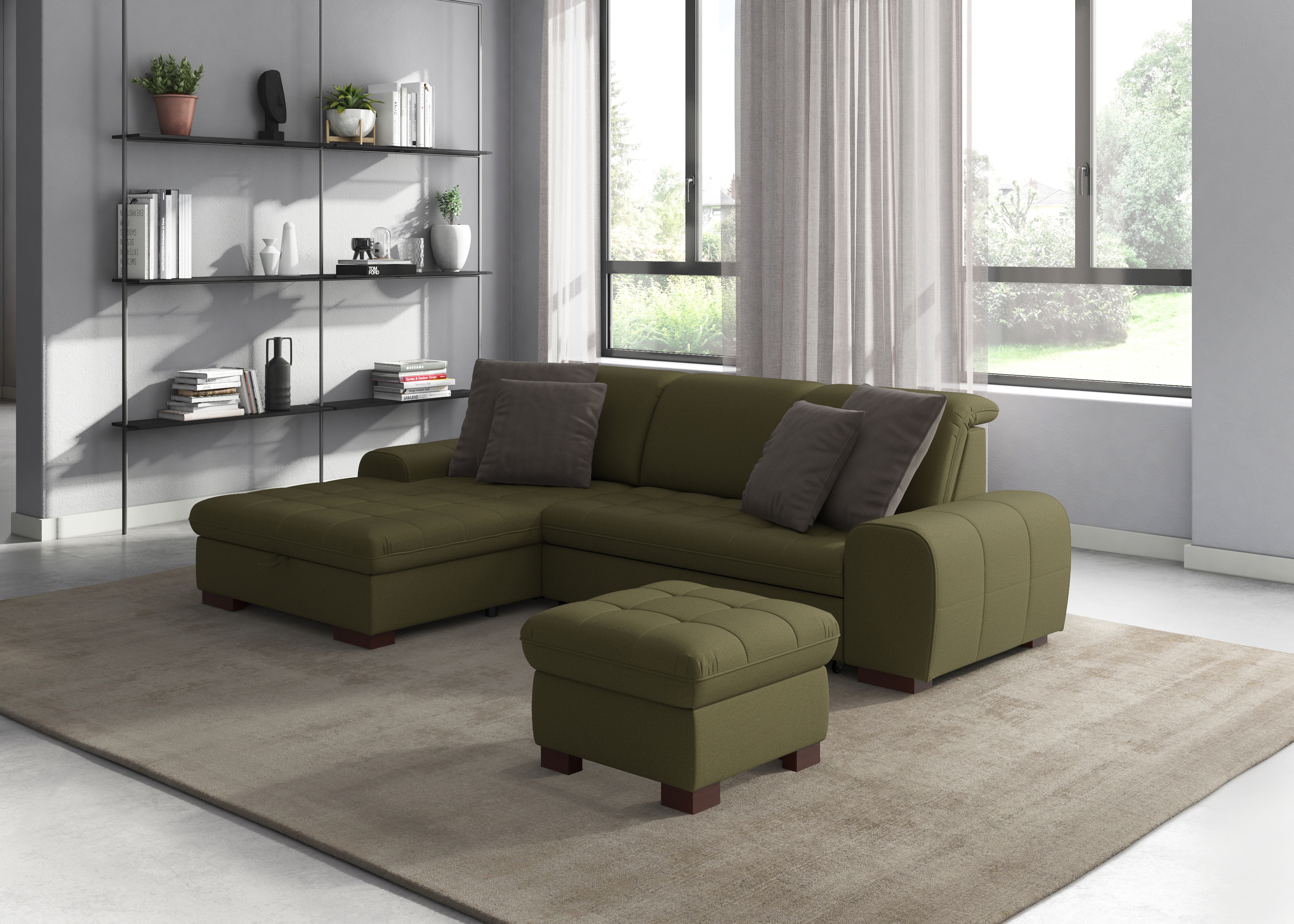 sit&more Ecksofa "Luxor L-Form" wahlweise mit Schlaffunktion, Bettkasten und Kopfteilverstellung