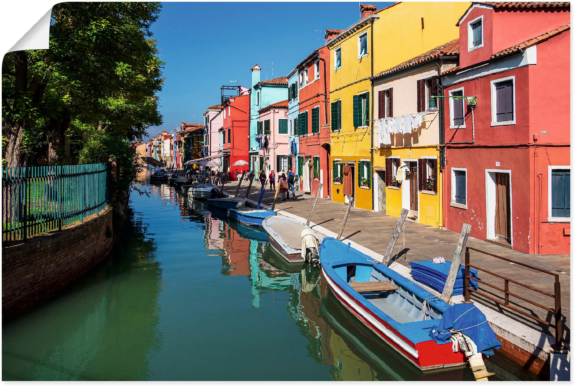 Artland Wandbild "Bunte Gebäude auf Insel Burano Venedig", Bilder von Boote günstig online kaufen