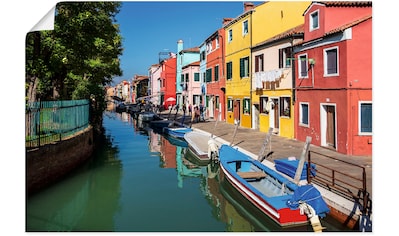 Wandbild »Bunte Gebäude auf Insel Burano Venedig«, Bilder von Booten & Schiffen (1...