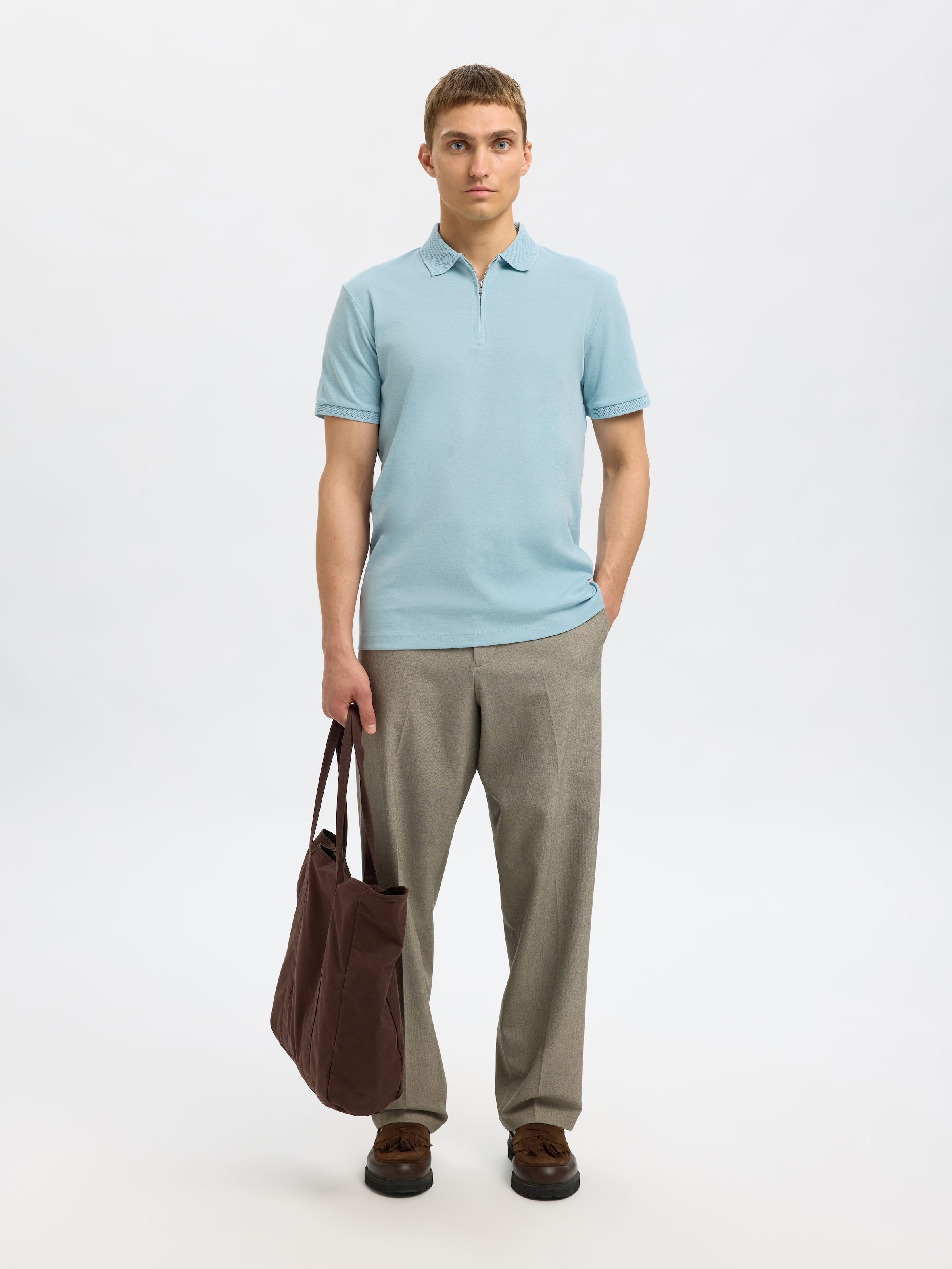 SELECTED HOMME Poloshirt »SLHFAVE ZIP SS POLO NOOS«