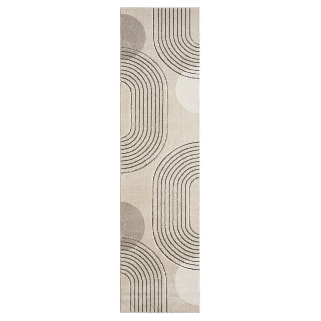 Carpet City Teppich »BONITO 7170«, rechteckig, 11 mm Höhe, Läufer, Flachflor, Hochtief-Muster/ 3D-Effekt, Geo-Muster, Wohnzimmer