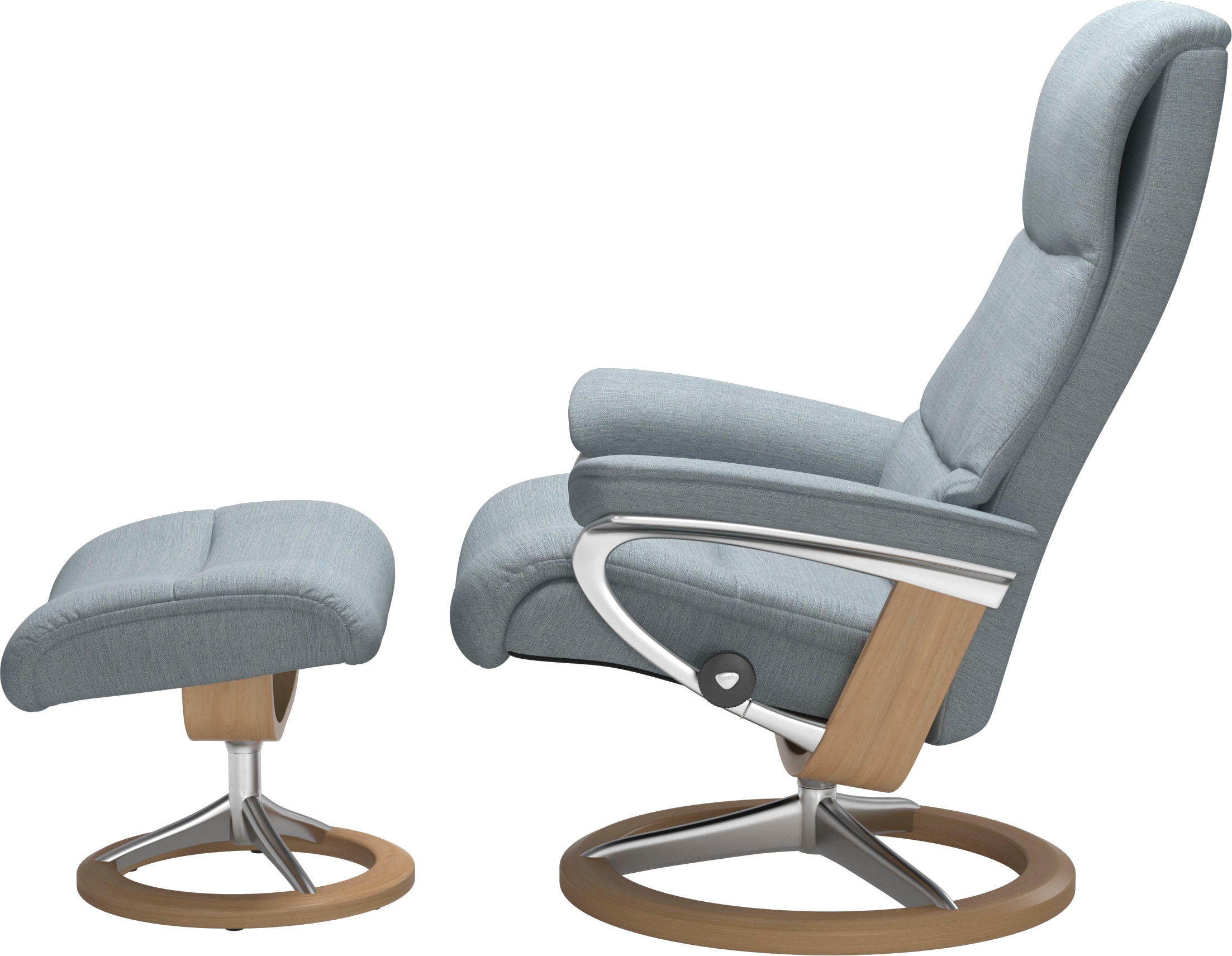 Stressless® Relaxsessel »View«, (Set, Relaxsessel mit Hocker), mit Signature Base, Größe S,Gestell Eiche