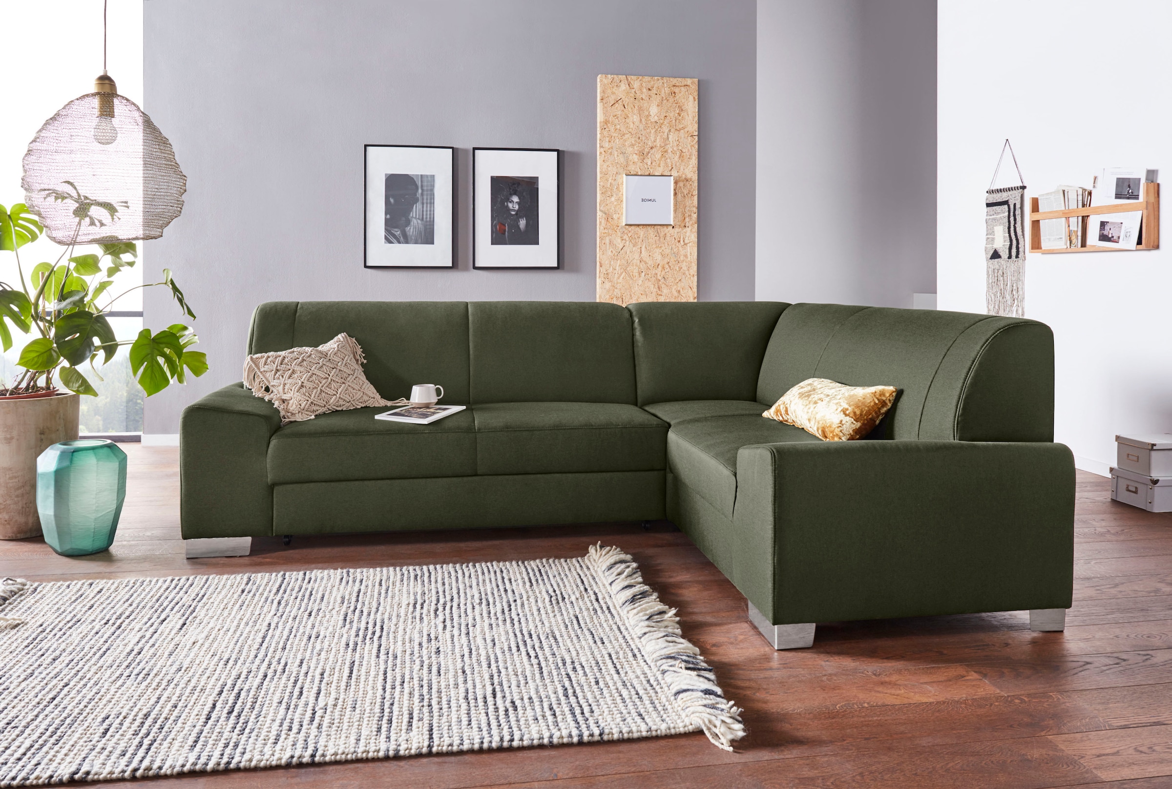 DOMO collection Ecksofa "Anzio in kubischer Formensprache, flache Armlehnen günstig online kaufen