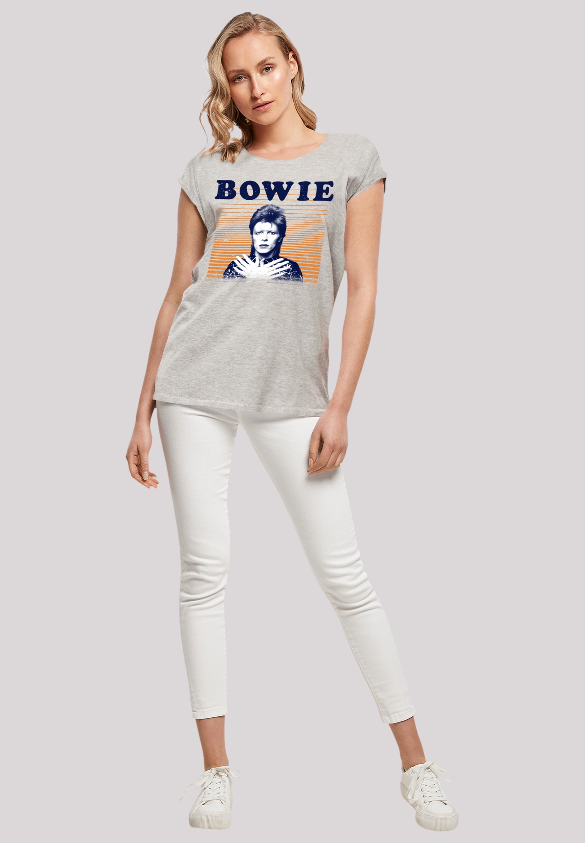 F4NT4STIC T-Shirt »David Bowie Orange Stripes«, Print