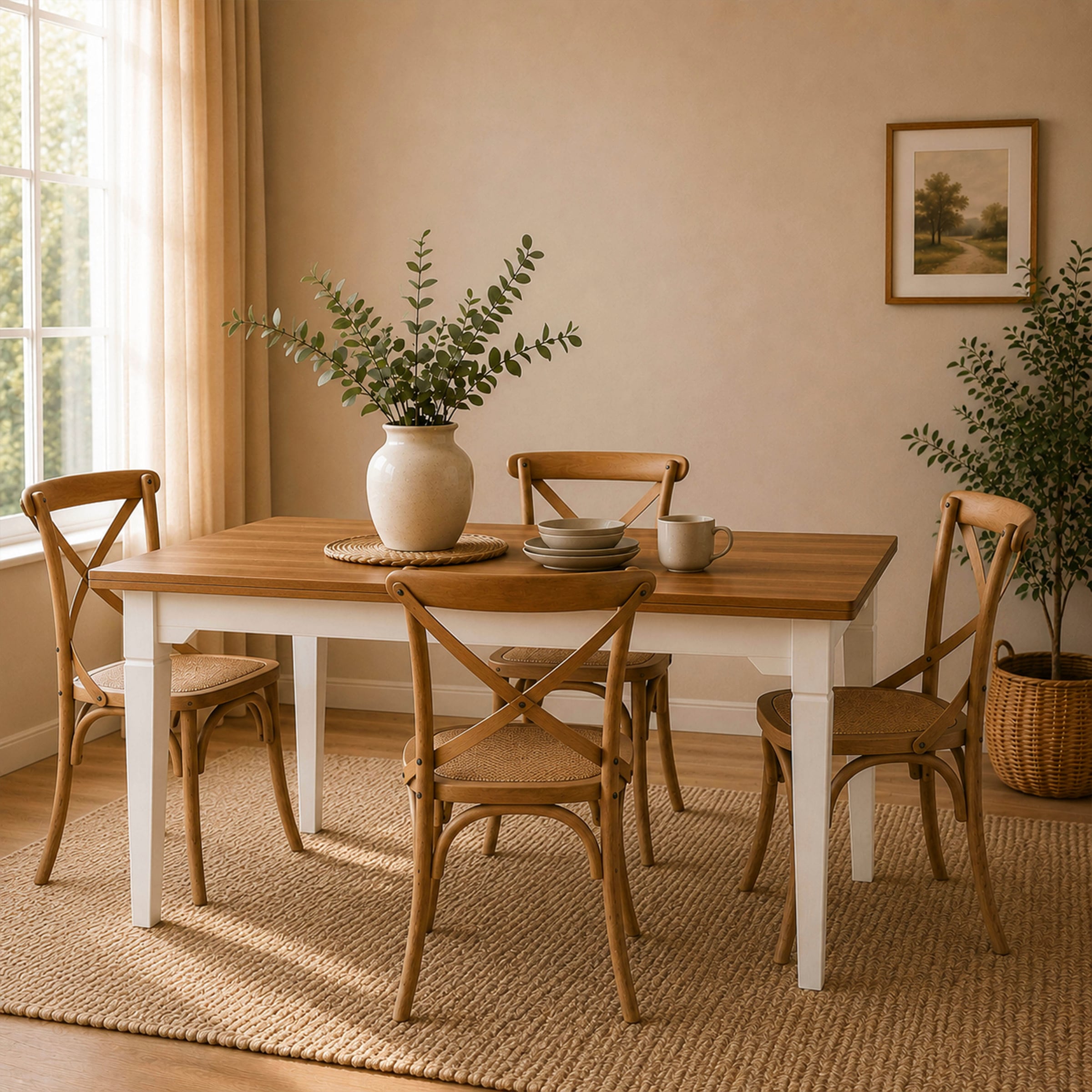 Inter Link Esstisch »Halmaro aus massiver Kiefer, weiss/braun lackiert, 160 x 90 x 76,5 cm« 1 Stk. tlg. Esszimmertisch im Landhausstil, in 2 Farbvarianten