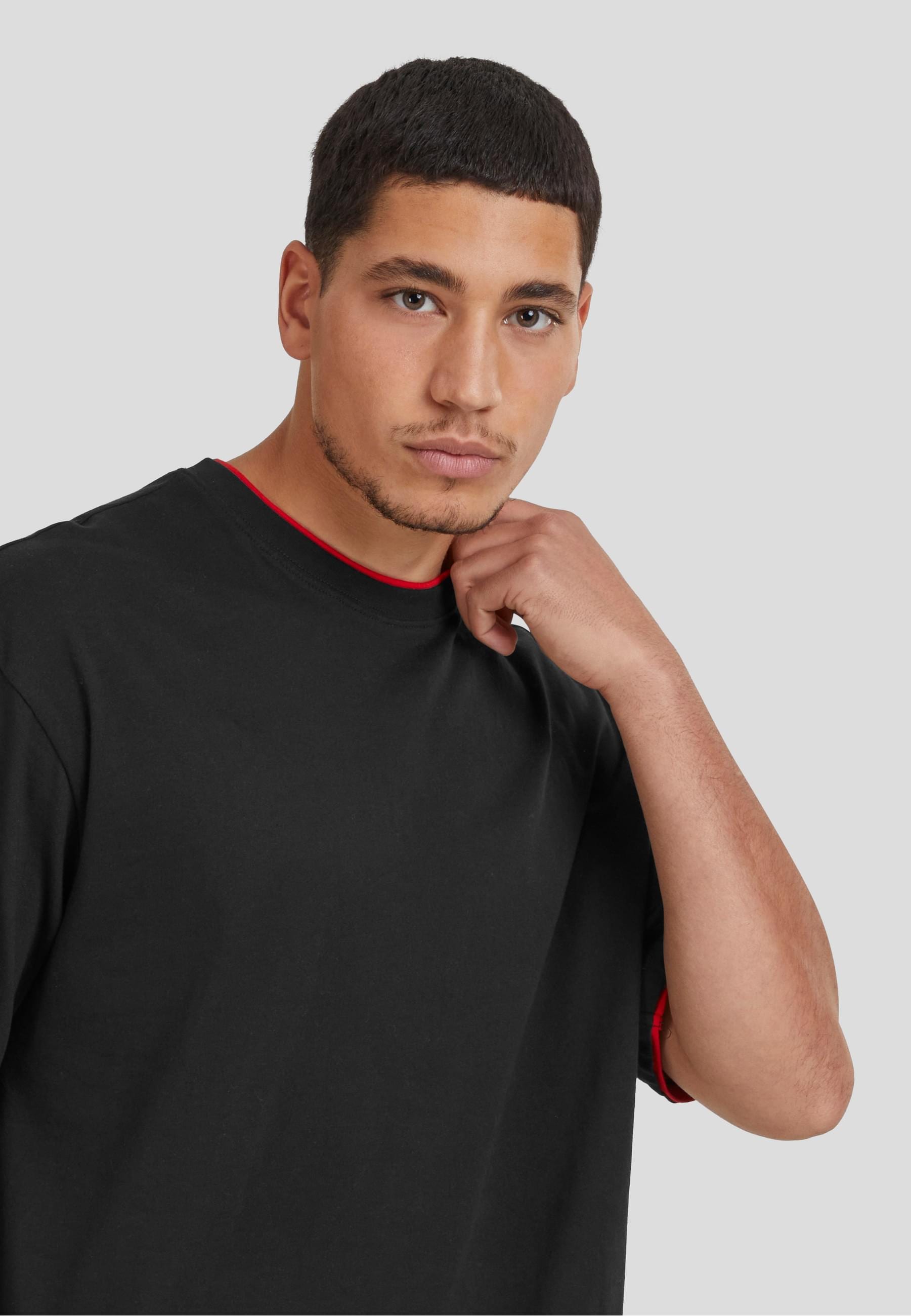 URBAN CLASSICS Kurzarmshirt »Urban Classics Herren Contrast Tall Tee«, (1 tlg.)