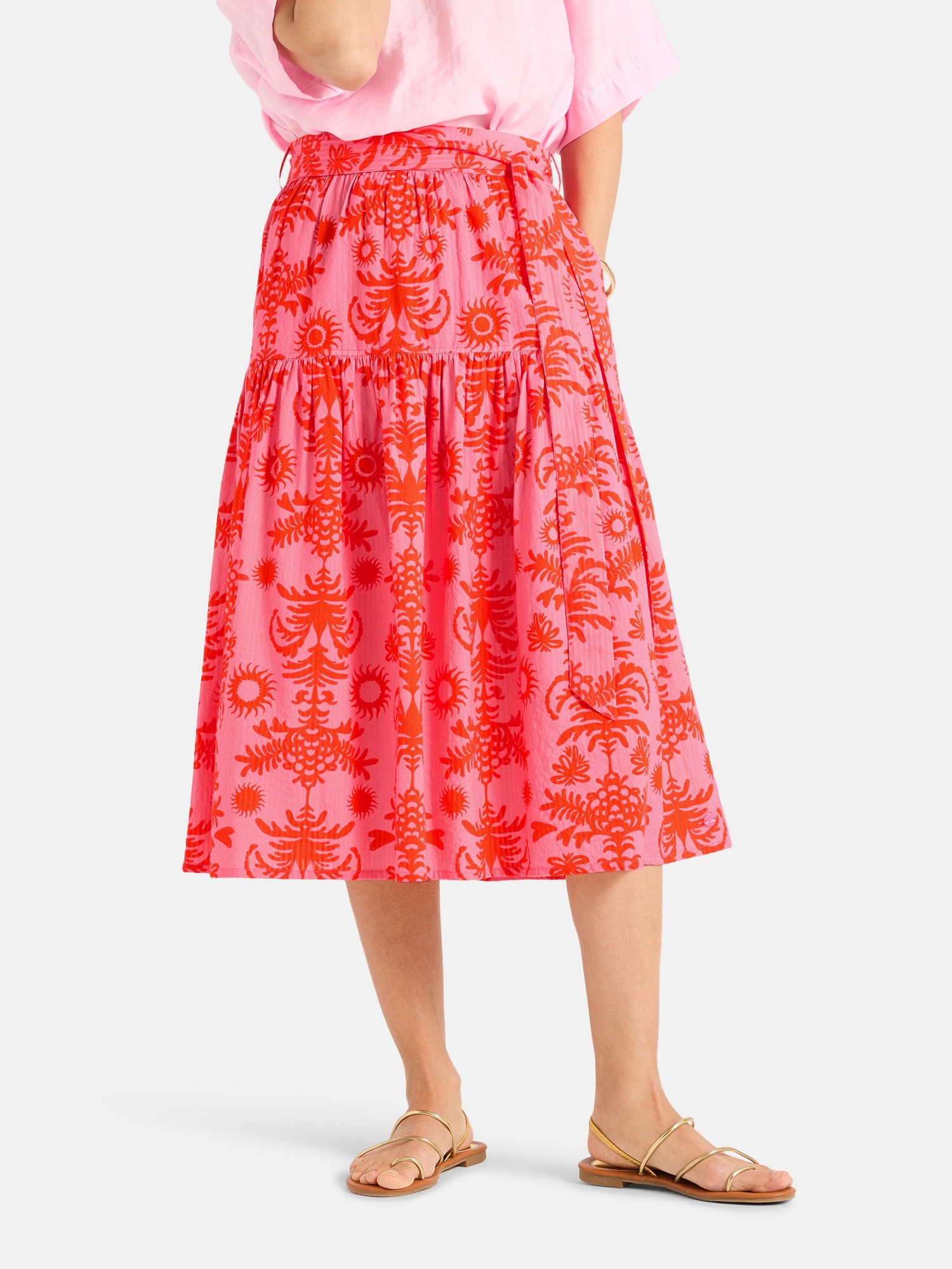 Lieblingsstück Midirock "BettyL" mit Allover-Print und Bindegürtel günstig online kaufen