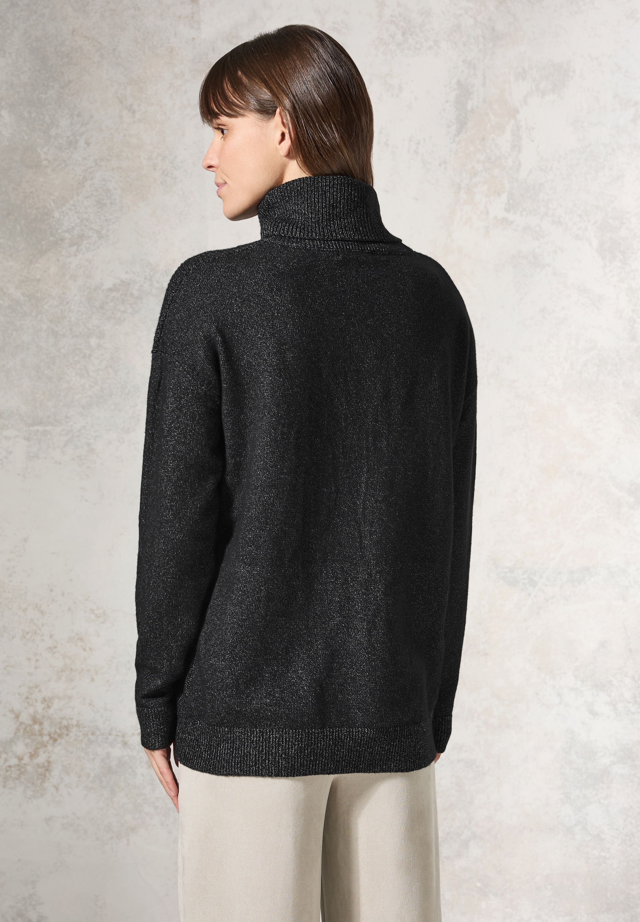 Cecil Rollkragenpullover, aus softem Materialmix