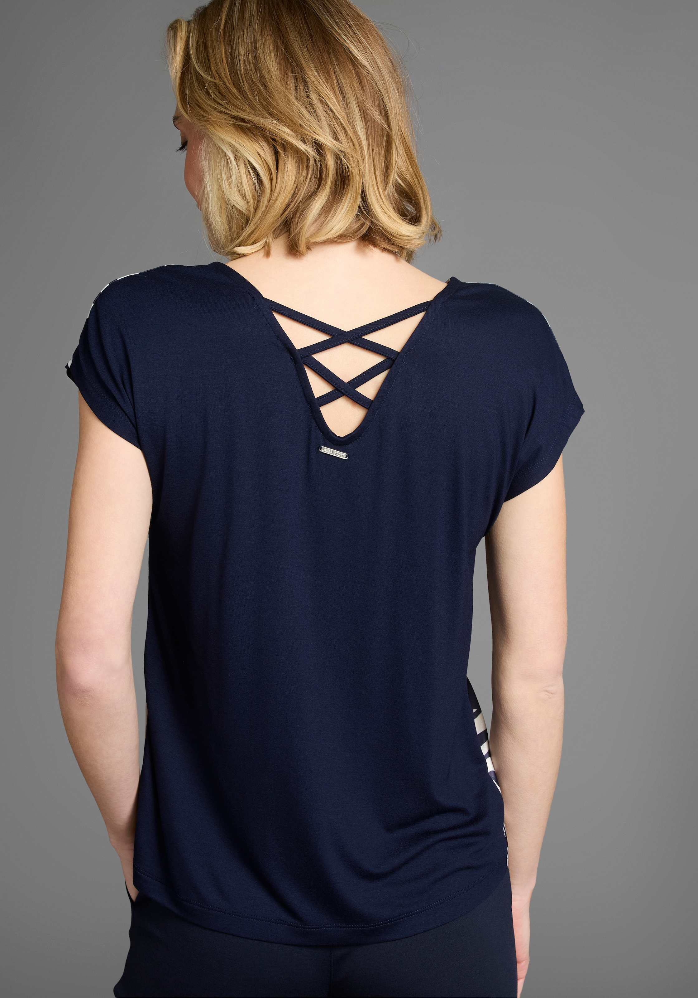 Laura Scott Shirtbluse, in Shirt-Optik, vorne leichtglänzender Satin - NEUE KOLLEKTION
