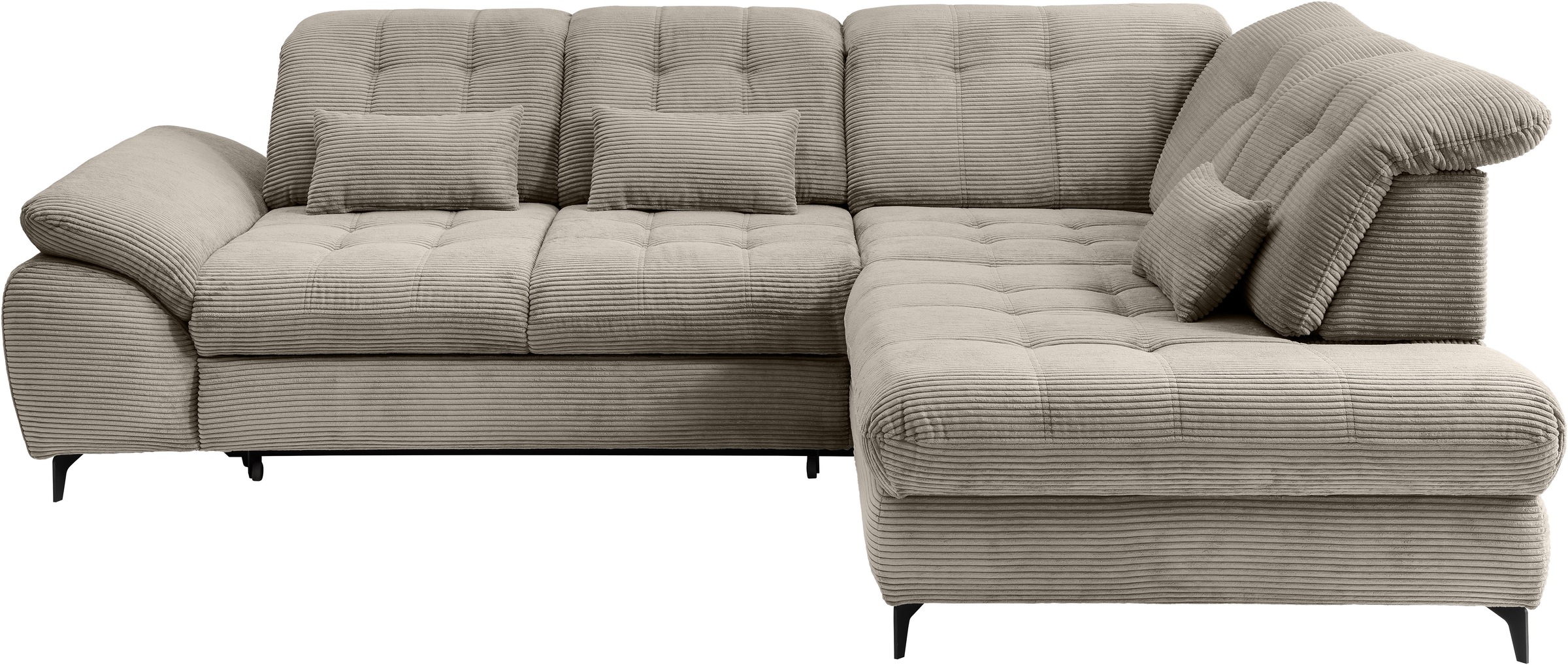 Wohnlandschaft HOME AFFAIRE, B:288cm T:216cmgrau, braun, 100% Polyester, Sofas, "Delphino"