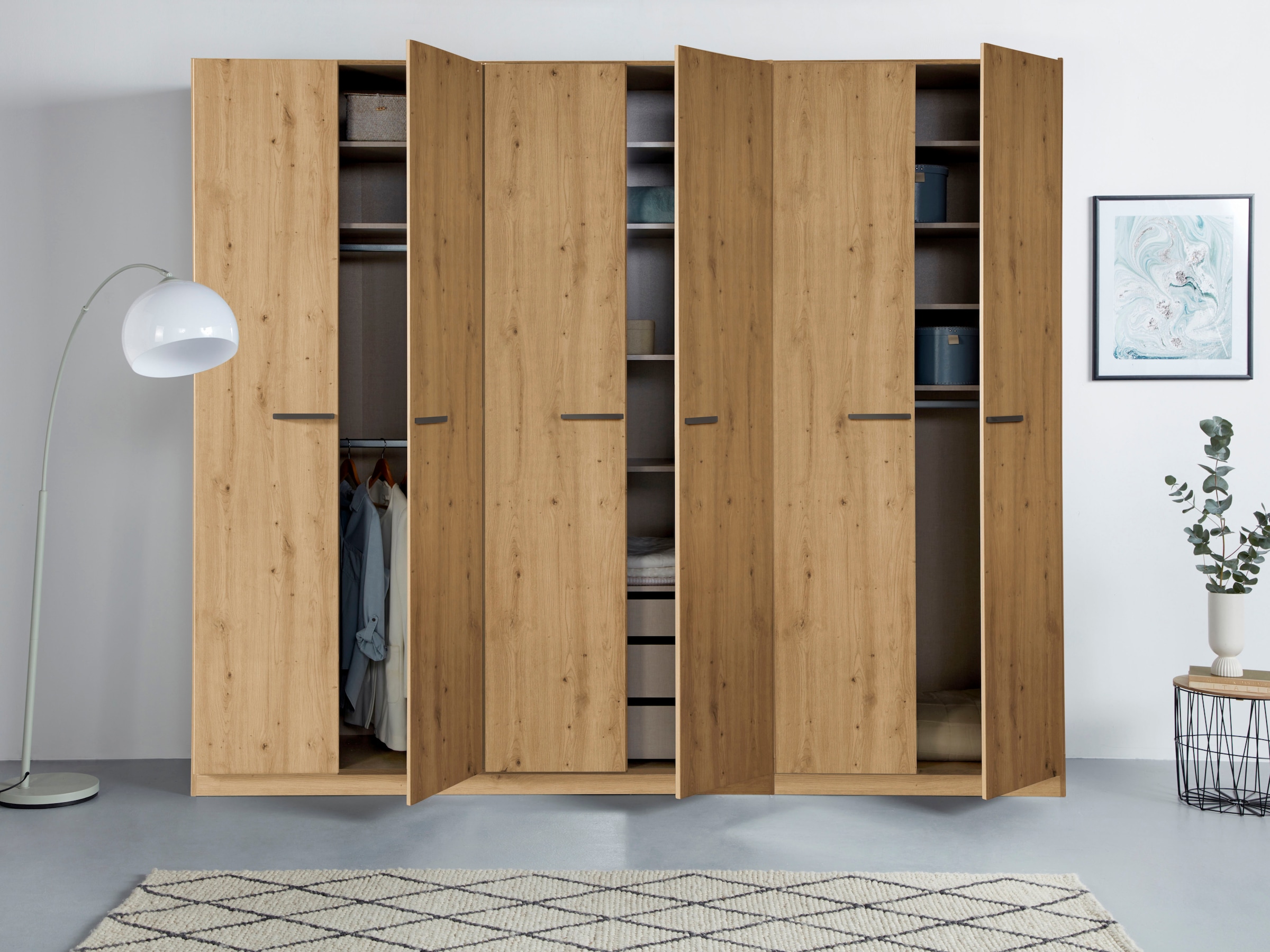 rauch Drehtürenschrank »Kleiderschrank Schrank Garderobe TOPSELLER OTELI inkl. Inneneinteilung«, mit zusätzlichen Einlegeböden, optional mit Spiegel MADE IN GERMANY