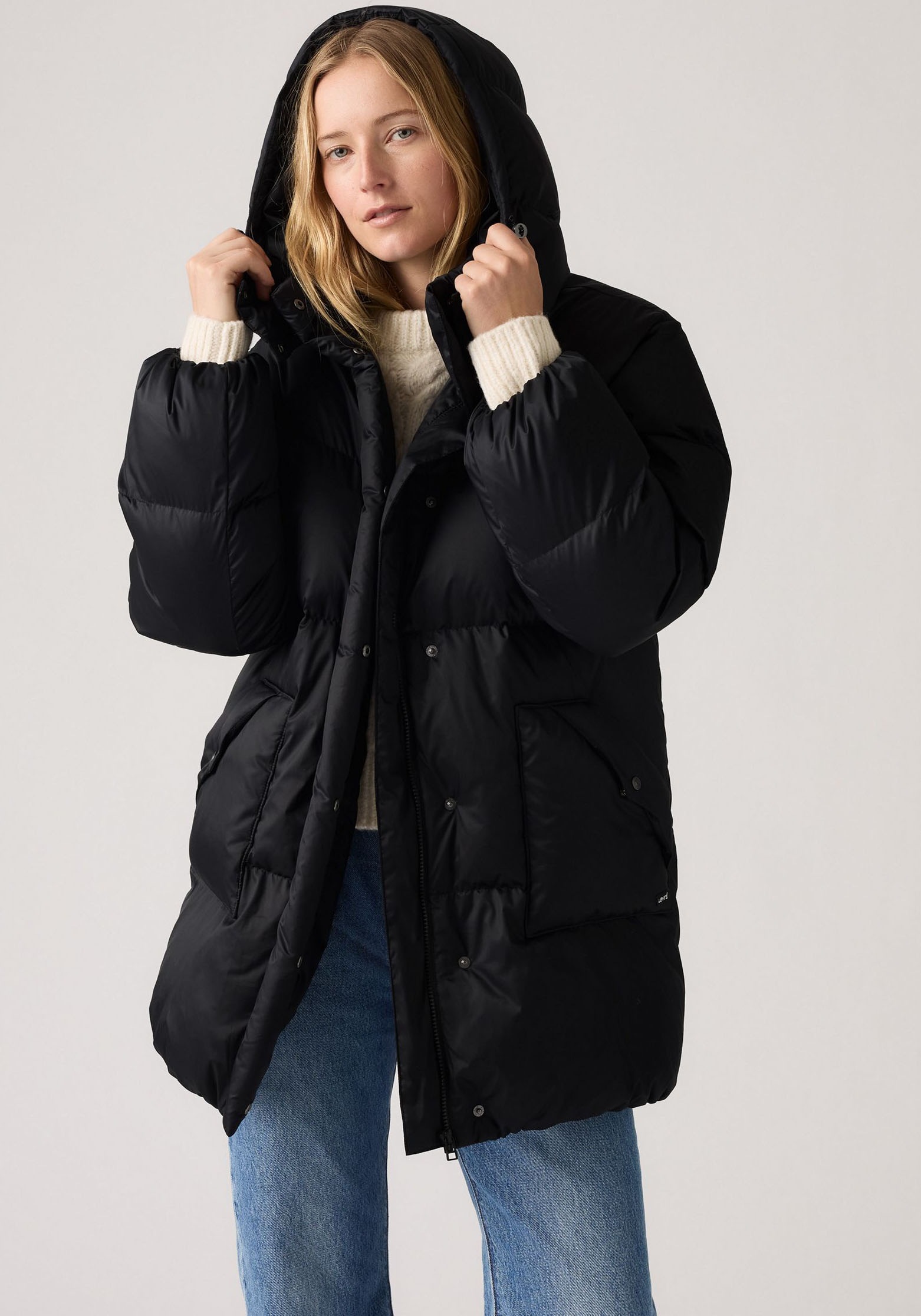 Levis Steppjacke "WESTERN BUBBLE MI", Abnehmbare Kapuze günstig online kaufen