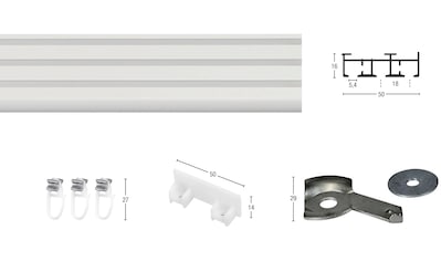 Gardinenschiene »Flächenvorhangschiene Compact«, 3 läufig-läufig, Wunschmaßlänge