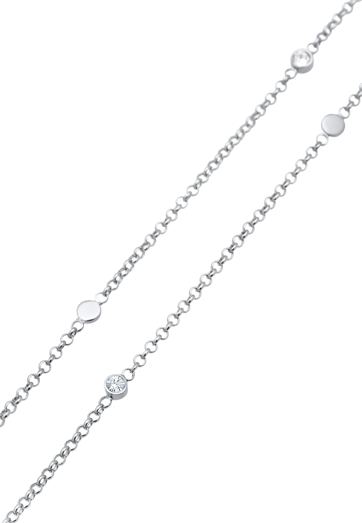 Elli Lange Kette »Halskette Plättchen Modisch 925 Silber, mit Kristallen von Swarovski®«