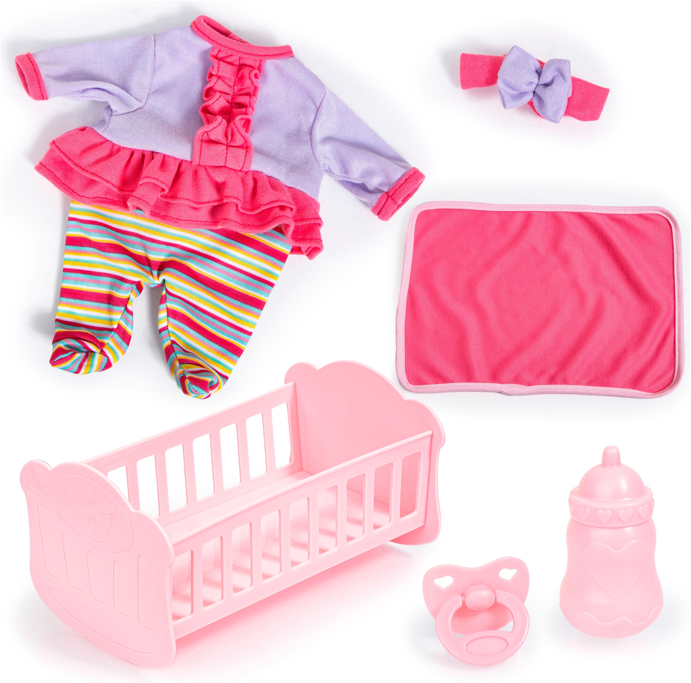 Bayer Babypuppe »Anna Cozy«, (Set, 10 tlg.), mit Wiege und Zubehör