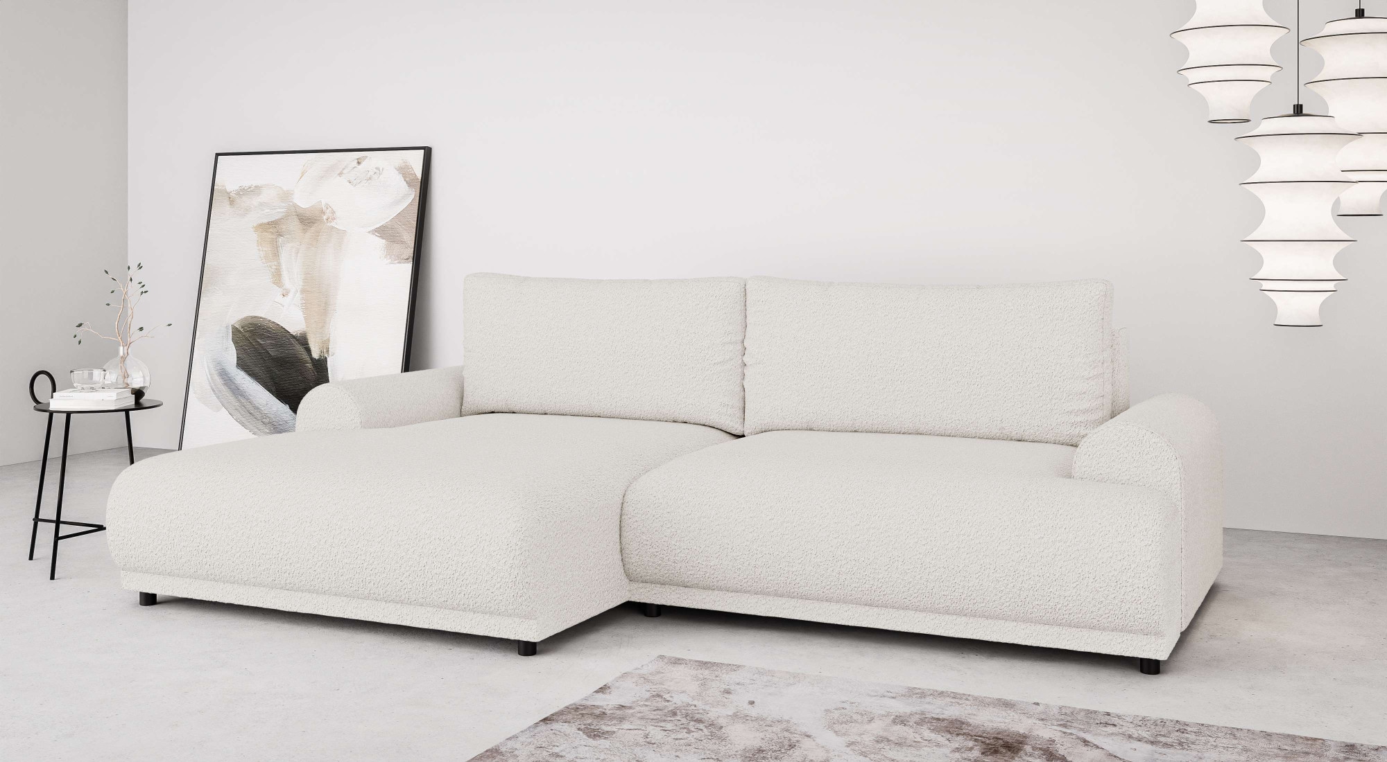 Home affaire Ecksofa "Marsby, mit Bettfunktion und Bettkasten, Maße: B/H/T günstig online kaufen