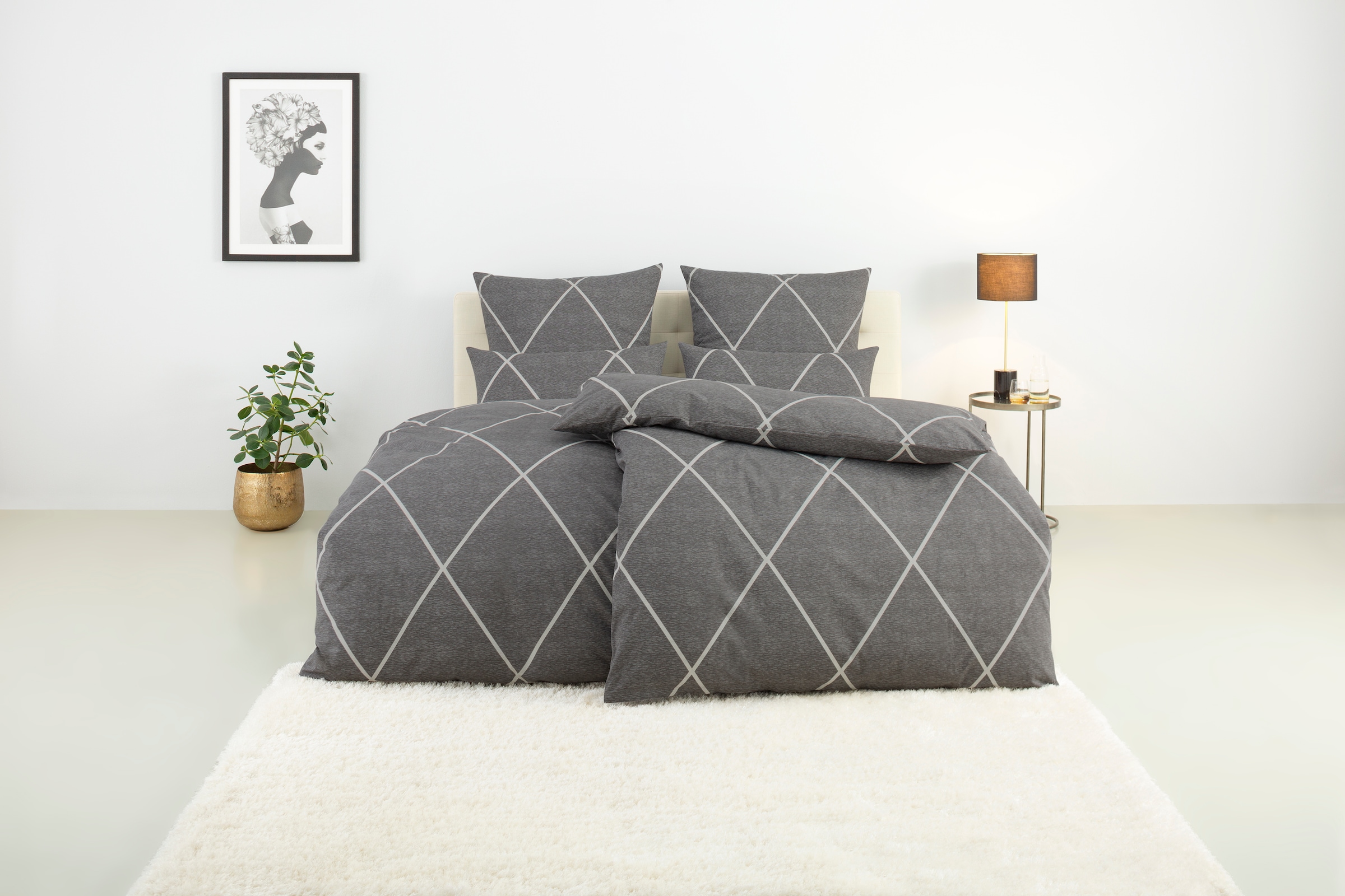 OTTO home Bettwäsche "Belle" 2 Stk. Renforcé Qualität, Reißverschluss günstig online kaufen