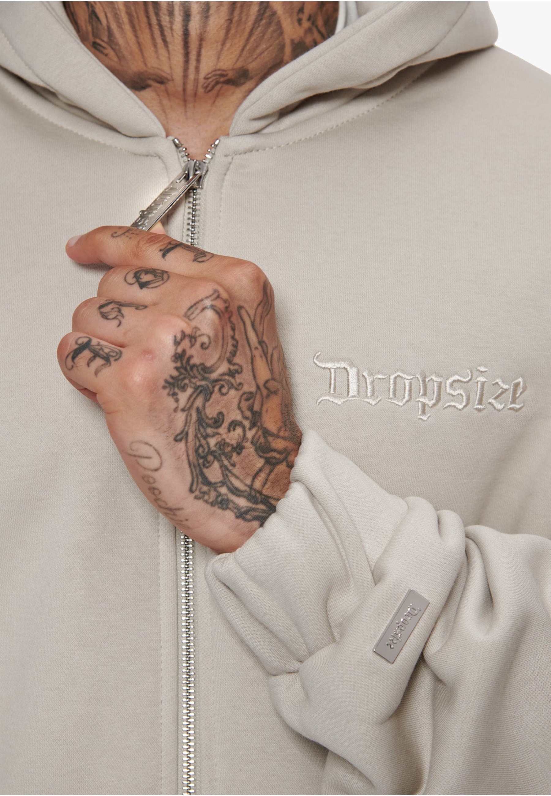 Dropsize Kapuzensweatshirt »Dropsize Herren Super Heavy Oversize Blank Zip Hoodie«, 1
