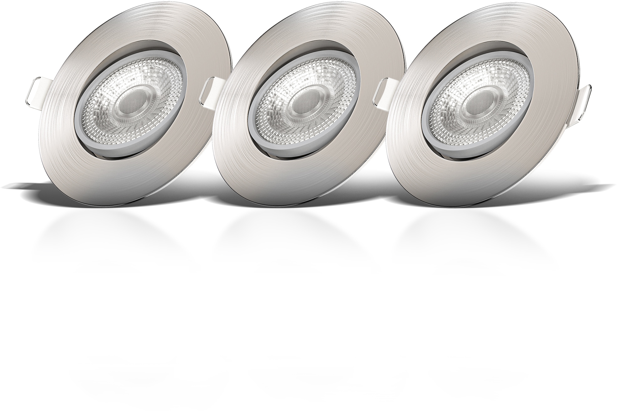 B.K.Licht LED Einbauleuchte, 3 flammig-flammig, 5W Deckenlampe, SET BAUR Einbauspots, 3er | 460lm, schwenkbar, dimmbar
