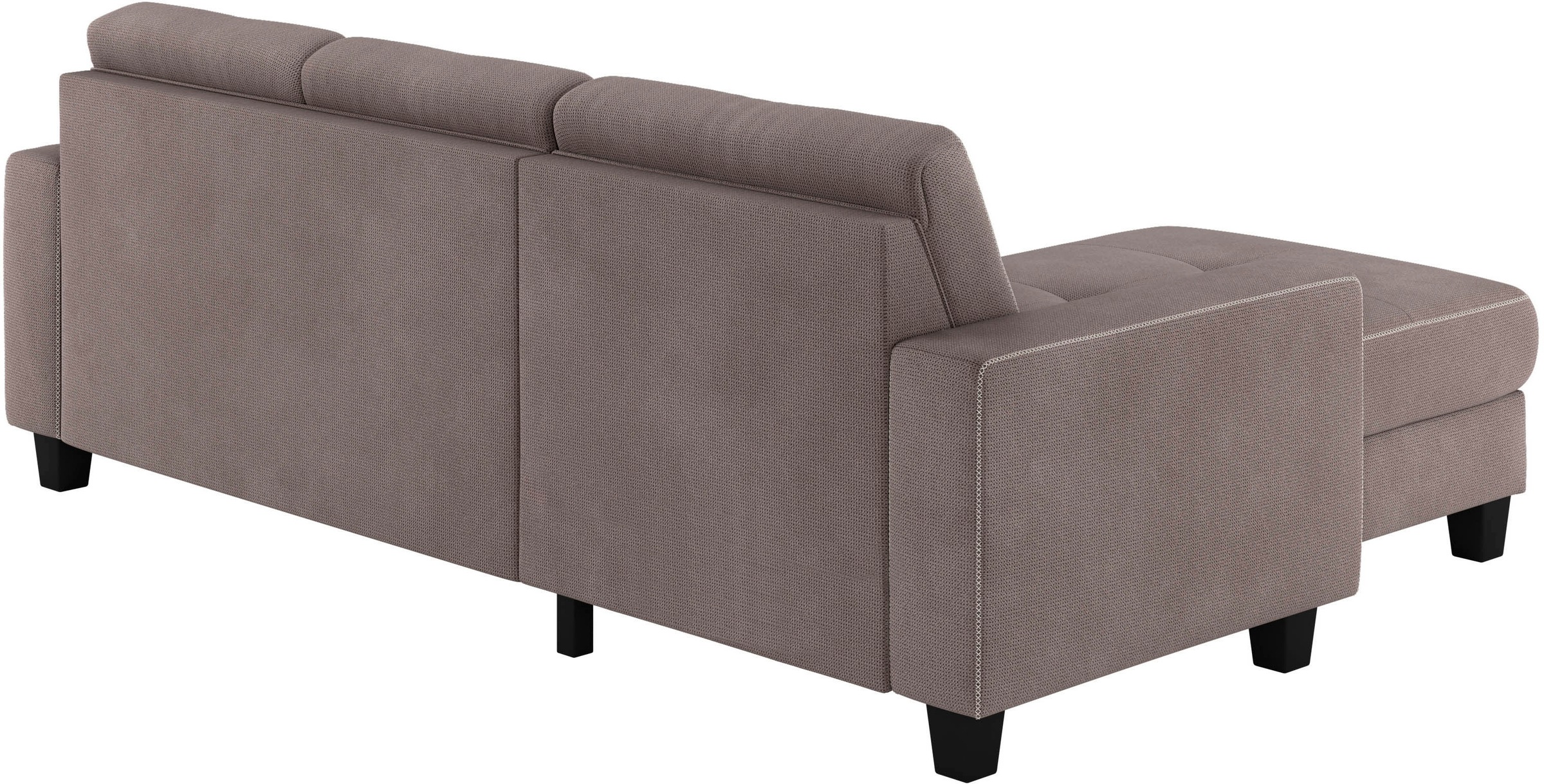 Places of Style Ecksofa »Varese L-Form«, Kreuznaht in beige