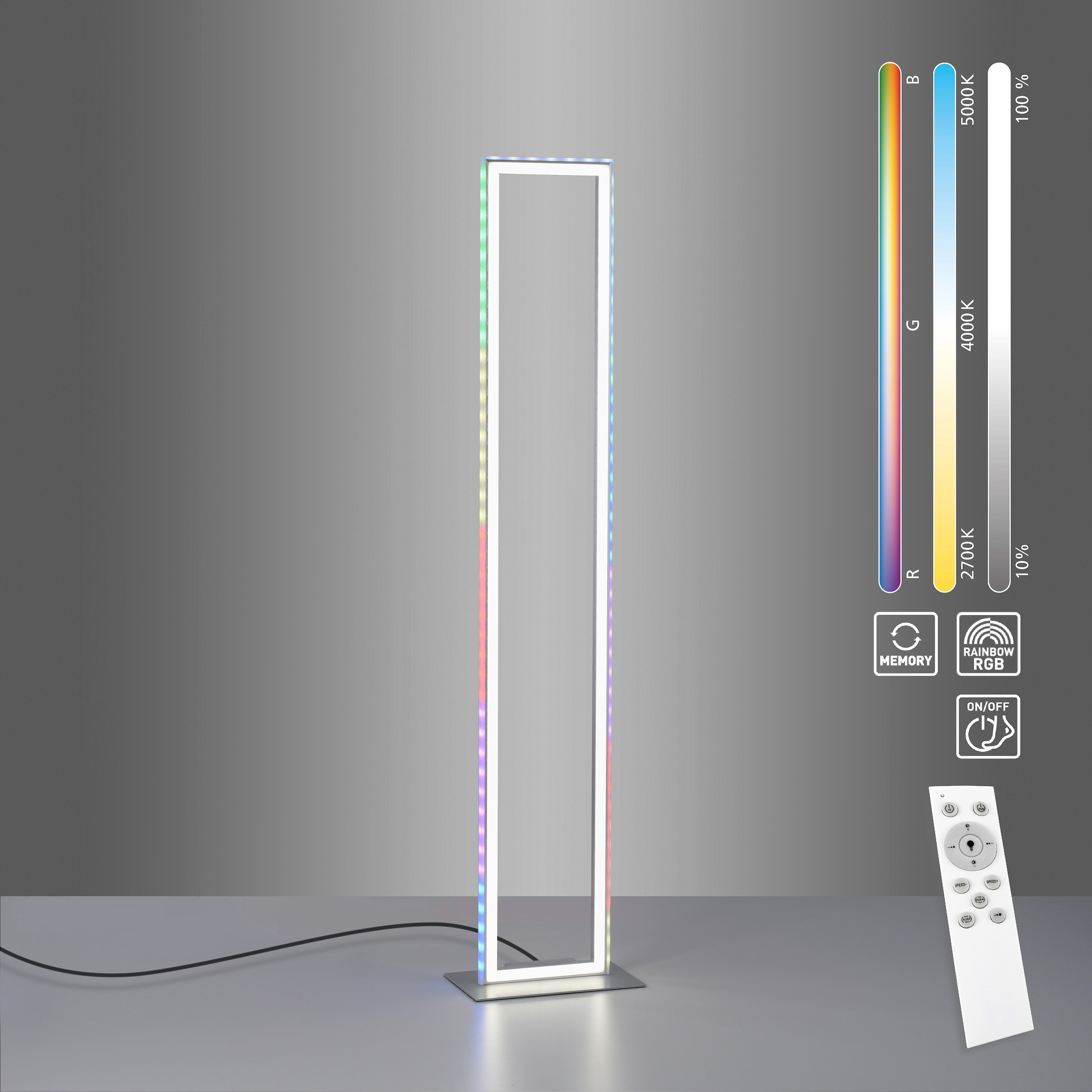 my home LED Sidelight: flammig-flammig, | Downlight: inkl. Stehlampe 2700-5000K, Infrarot-Fernbed. Rainbow-RGB, BAUR »Luan«, 2