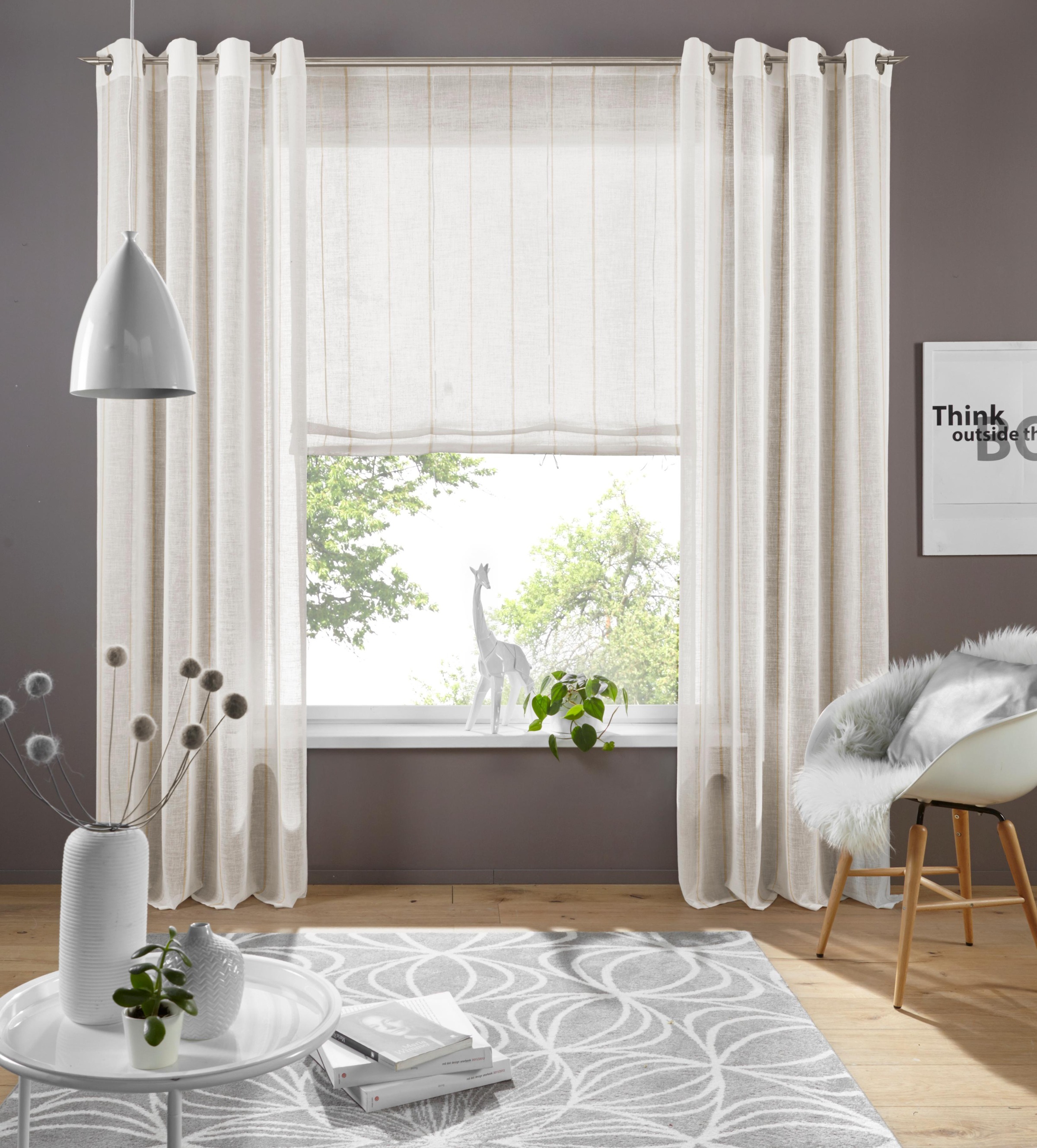 my home Gardine »Clea«, (1 St.), Transparent Polyester auf Rechnung | BAUR