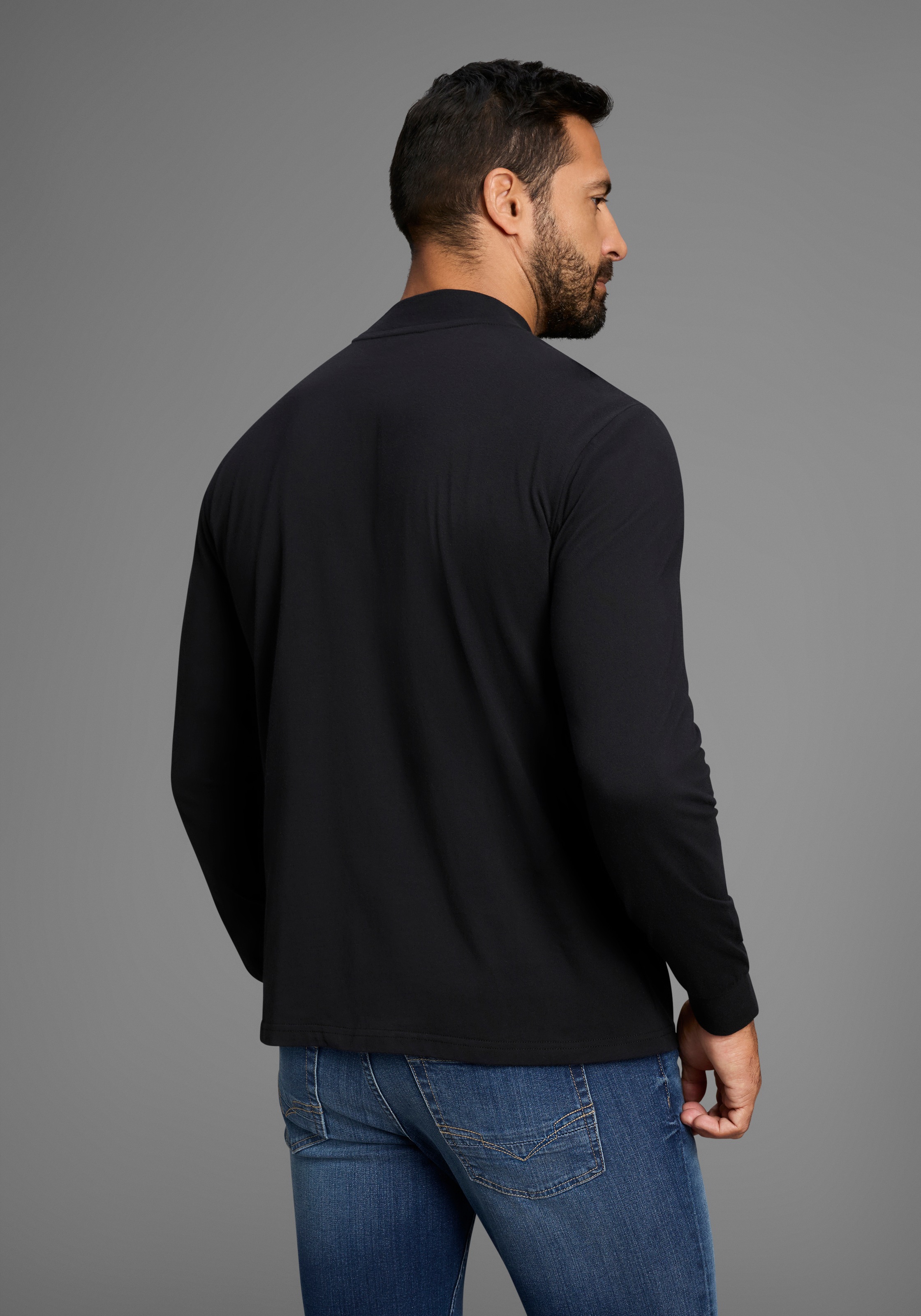 Mans World Stehkragenshirt "Neue Kollektion", mit Bündchen günstig online kaufen