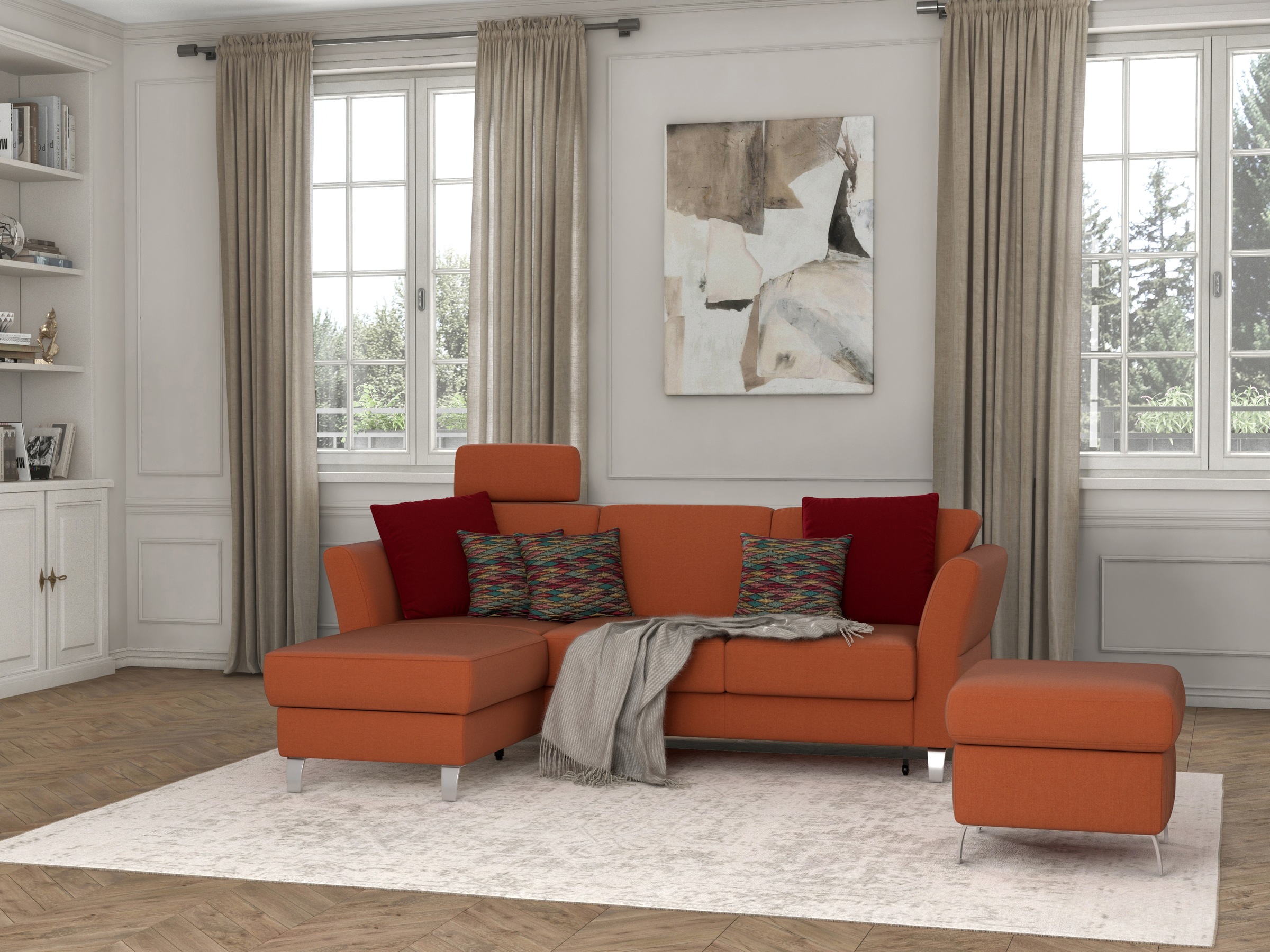 sit&more Ecksofa »Visby L-Form«, wahlweise mit Bettfunktion und Bettkasten, frei im Raum stellbar