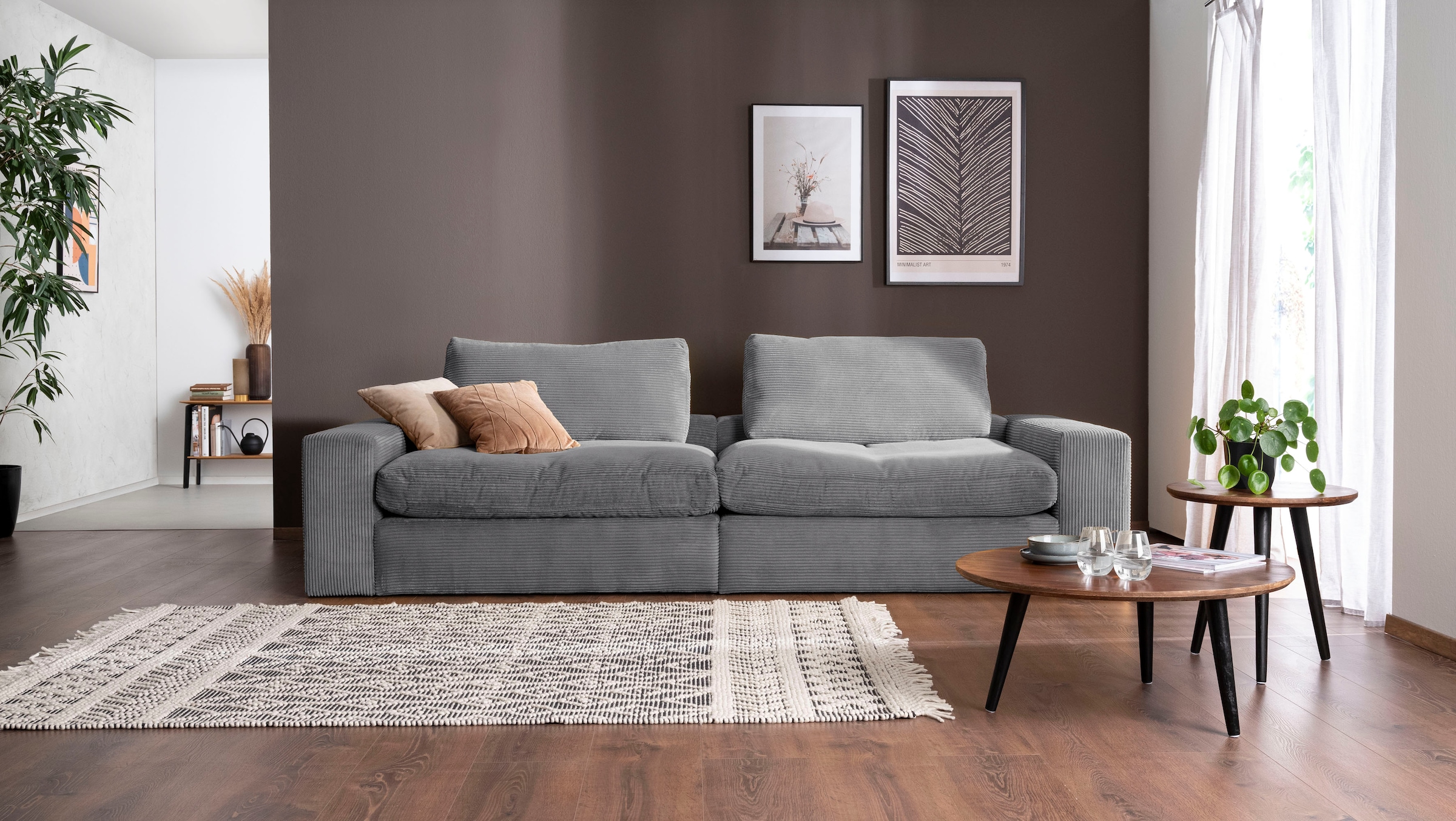 Big-Sofa »Sandy«, 256 cm breit und 123 cm tief, in modernem Cordstoff