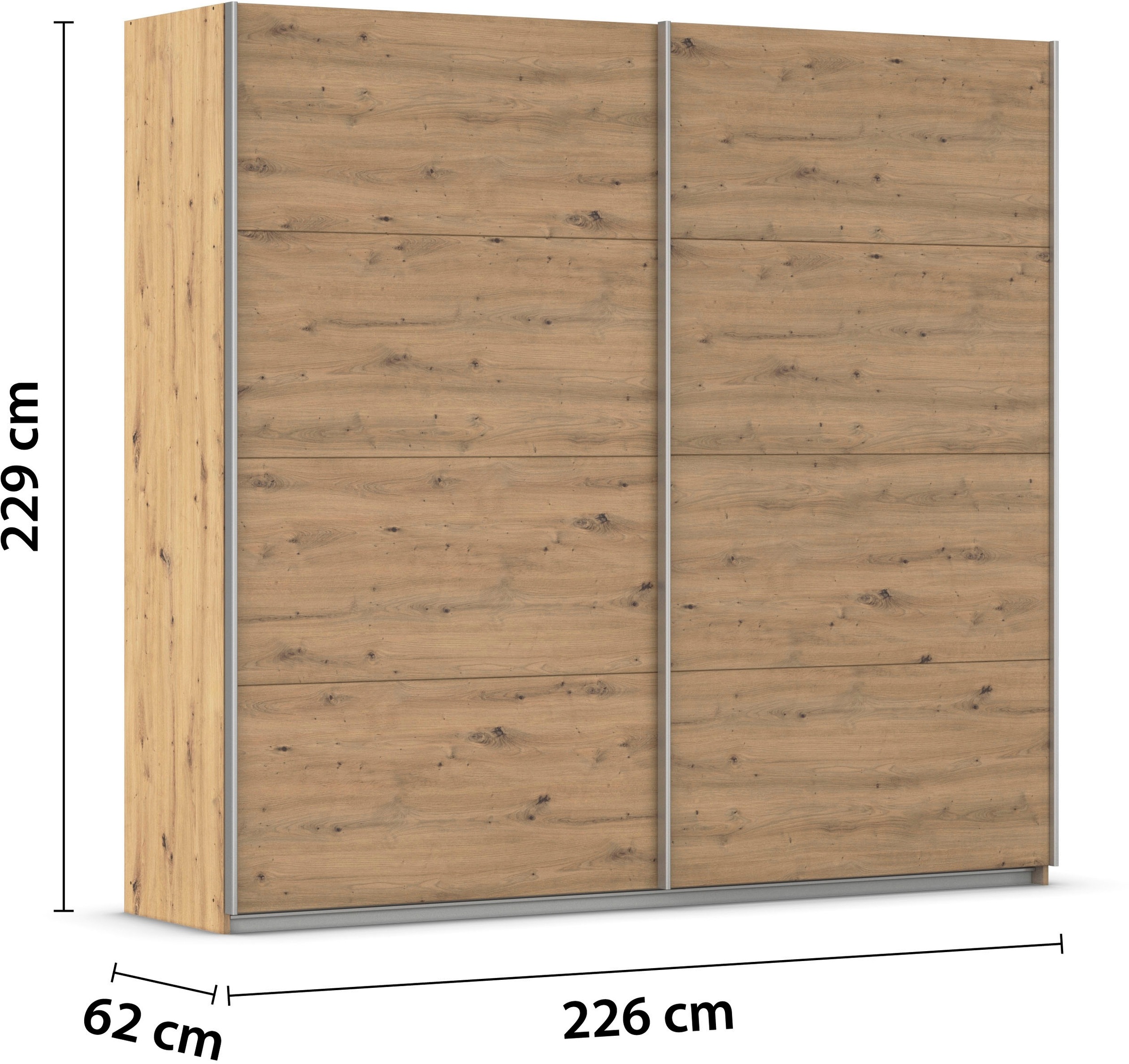 INOSIGN BY RAUCH Schwebetürenschrank »Kleiderschrank Schrank Garderobe Schlafzimmerschrank THANOS«, (in 3 verschiedenen Ausstattungen BASIC/CLASSIC/PREMIUM), Optional mit Spiegel, Metall-Griffleisten alufarben MADE IN GERMANY