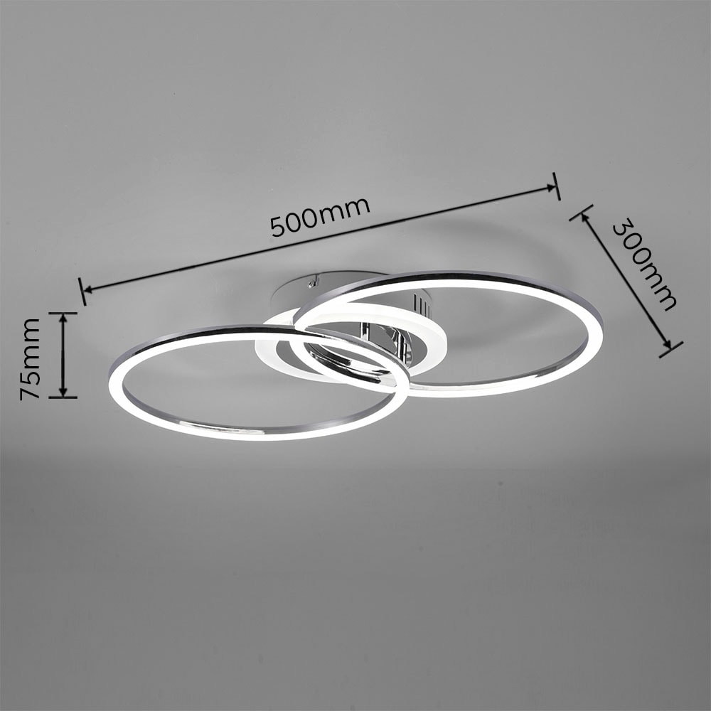 TRIO Leuchten LED cm 4000K, Deckenleuchte | Memoryfunktion, flammig-flammig, 30x50 1 BAUR dimmbar, Lumen neutralweiß 25W, 3000 »Venida«