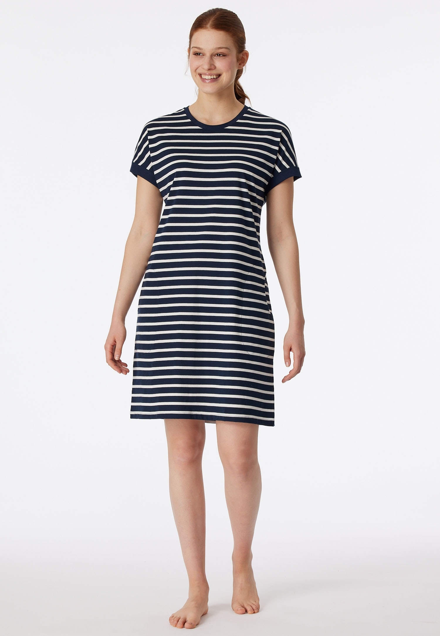 Schiesser Nachthemd "Casual Essentials" Seitennahttaschen mit garngefärbten günstig online kaufen