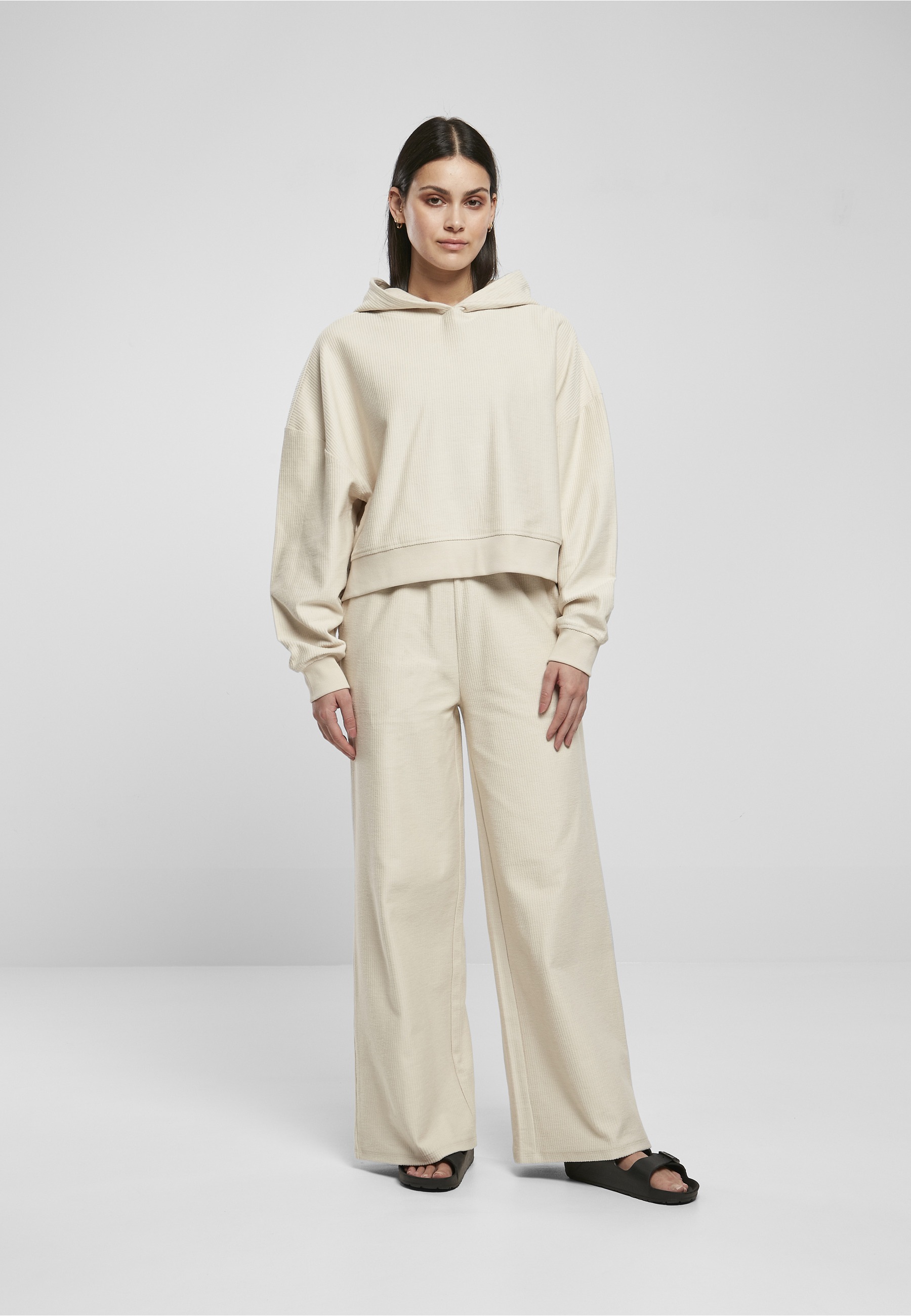 URBAN CLASSICS Kapuzensweatshirt »Urban Classics Damen Ladies Oversized Short Rib Hoody«, 1 Stk.
