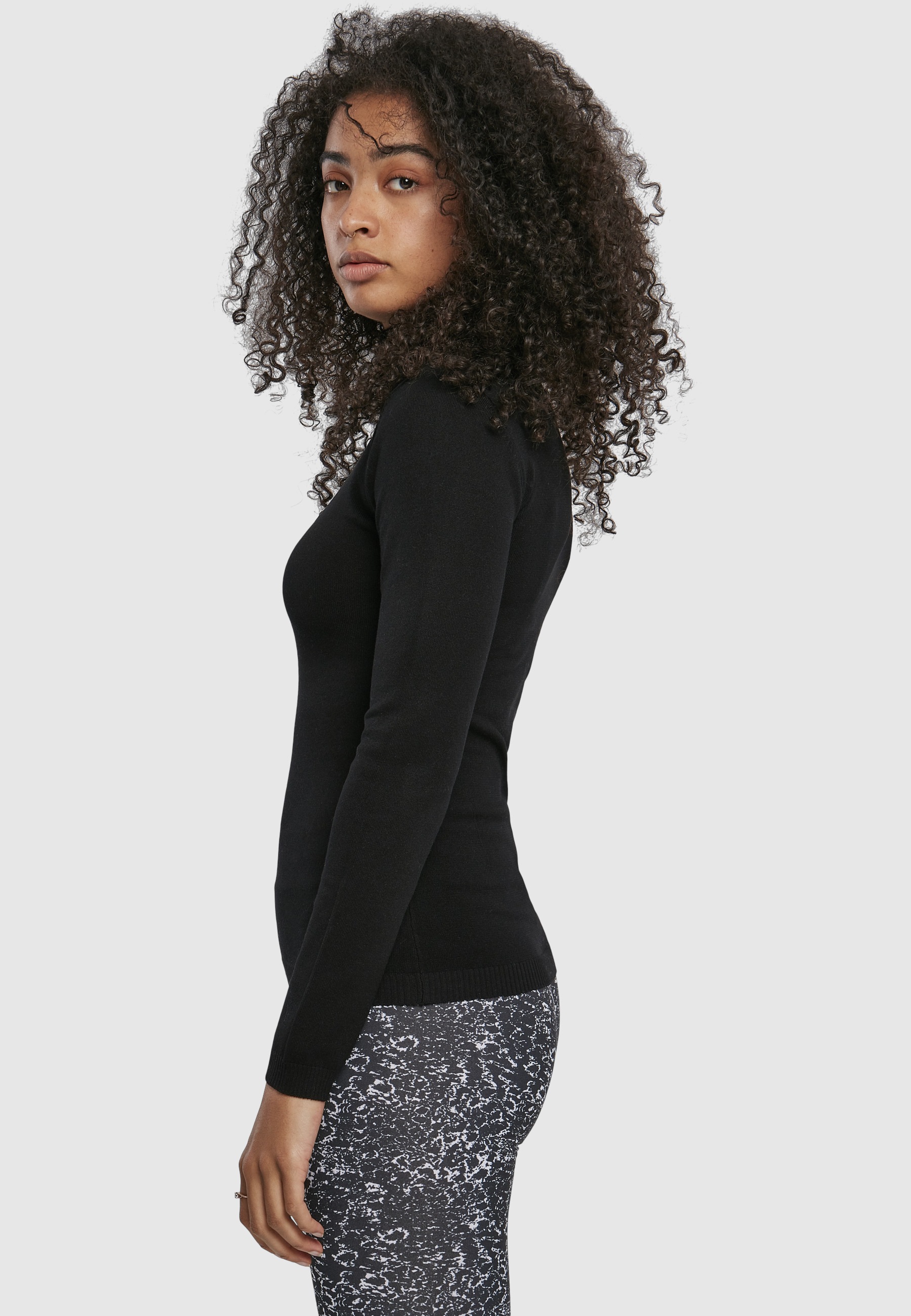 URBAN CLASSICS Fleecepullover »Urban Classics Damen Ladies Basic Turtleneck Sweater«, 1 Stk.
