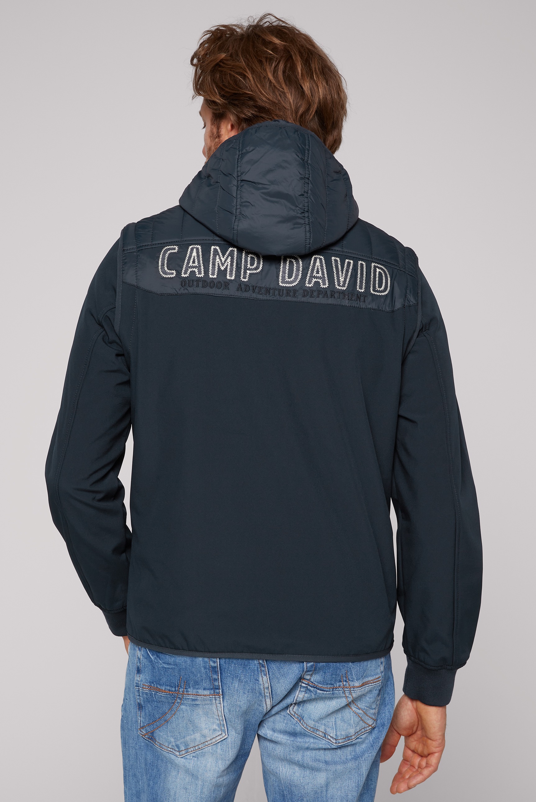 CAMP DAVID Softshelljacke, mit Kapuze, mit Label-Applikationen beidseitig günstig online kaufen