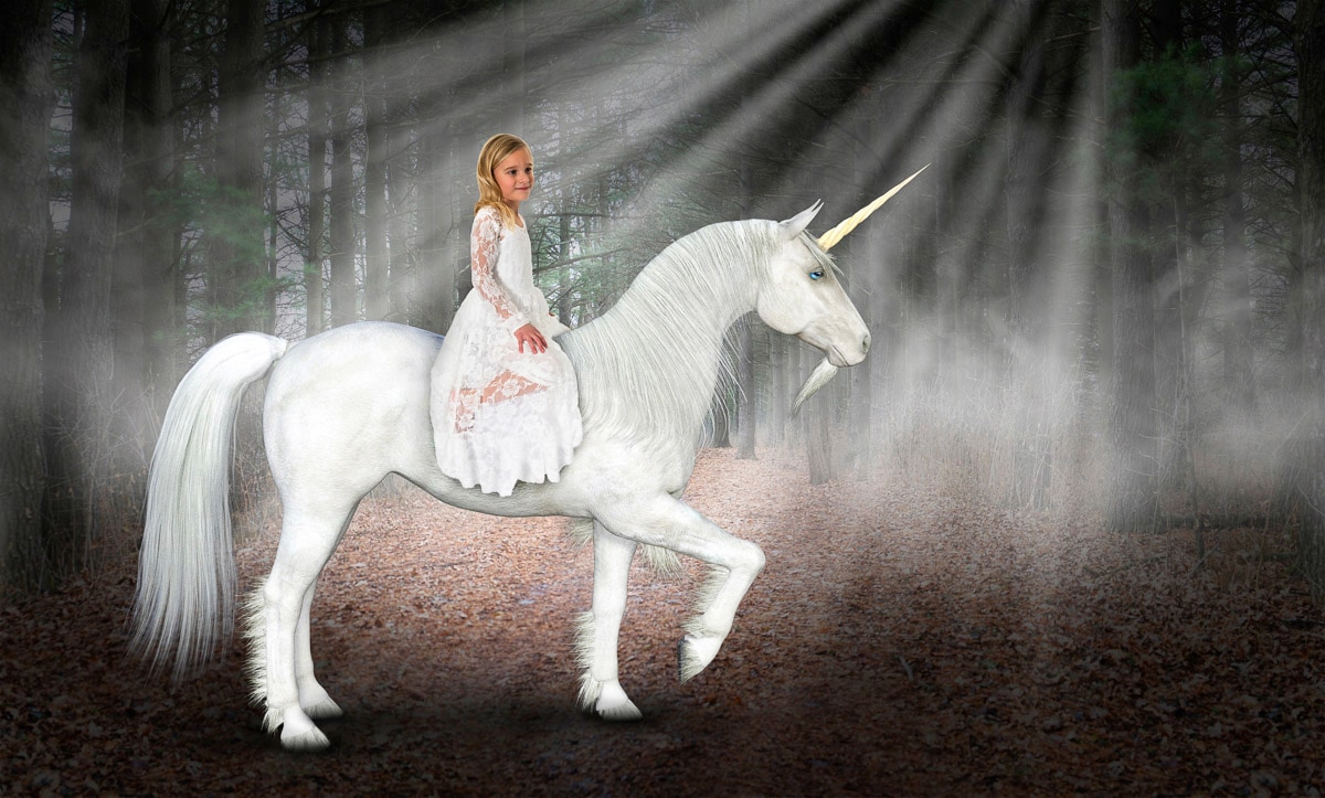Papermoon Fototapete "Einhorn Hoffnung Liebe Frieden"
