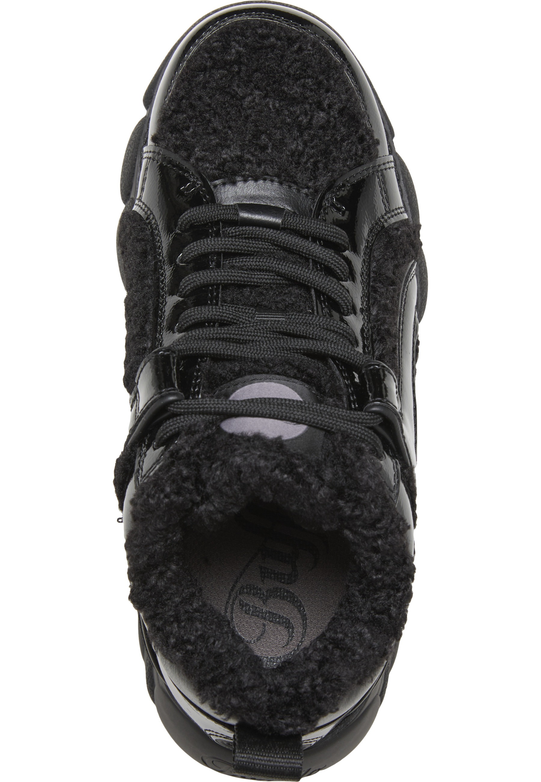 Trainingsschuh BUFFALO "Buffalo CLD CORIN WARM - VEGAN PATENT/FUR", Damen, Gr. 39, schwarz, unifarben, Schuhe 5